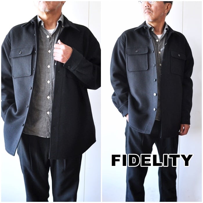 FIDELITYフィデリティ CPOシャツジャケット ウールメルトン FD202