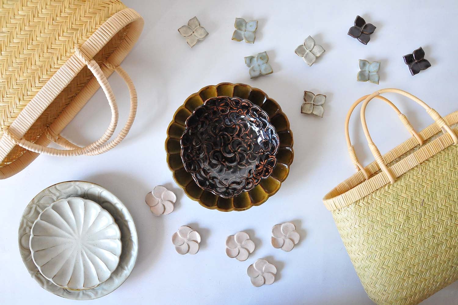 橋本晶子 すず竹 鳥越竹細工 手付きざる 楕円ざる 橋本晶子 すず竹