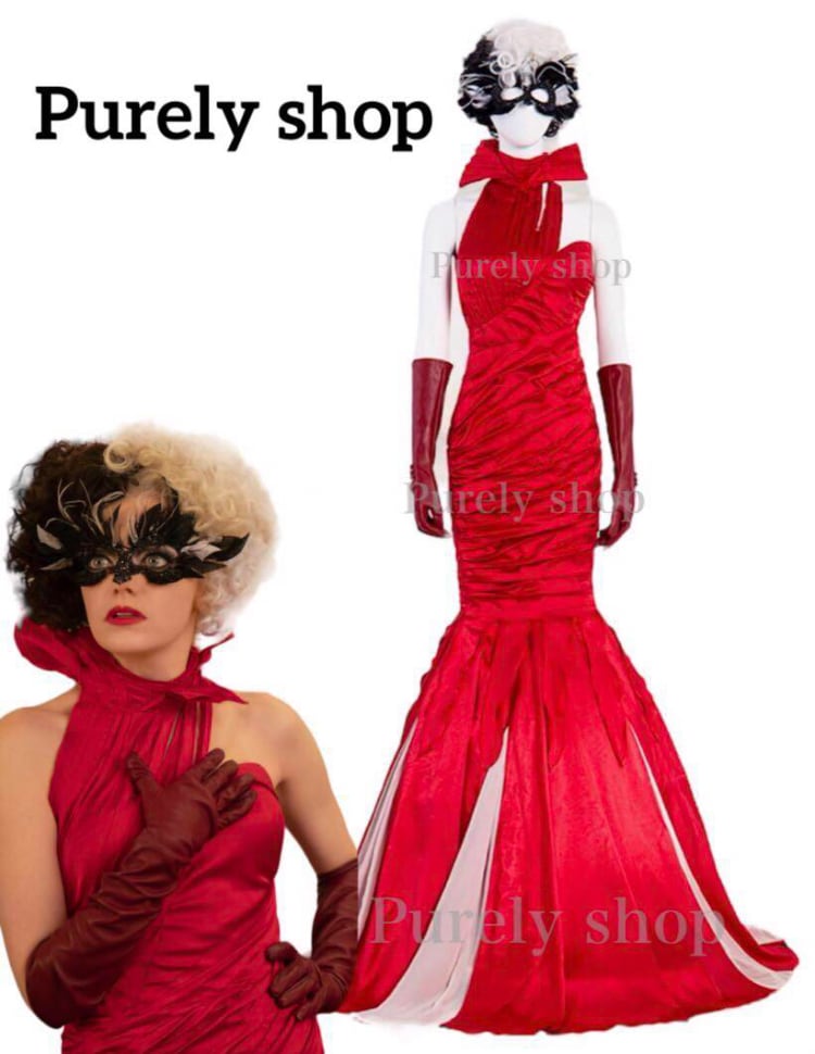 ディズニー 実写版クルエラ 赤 ドレス Dハロ 仮装 衣装 コスプレ