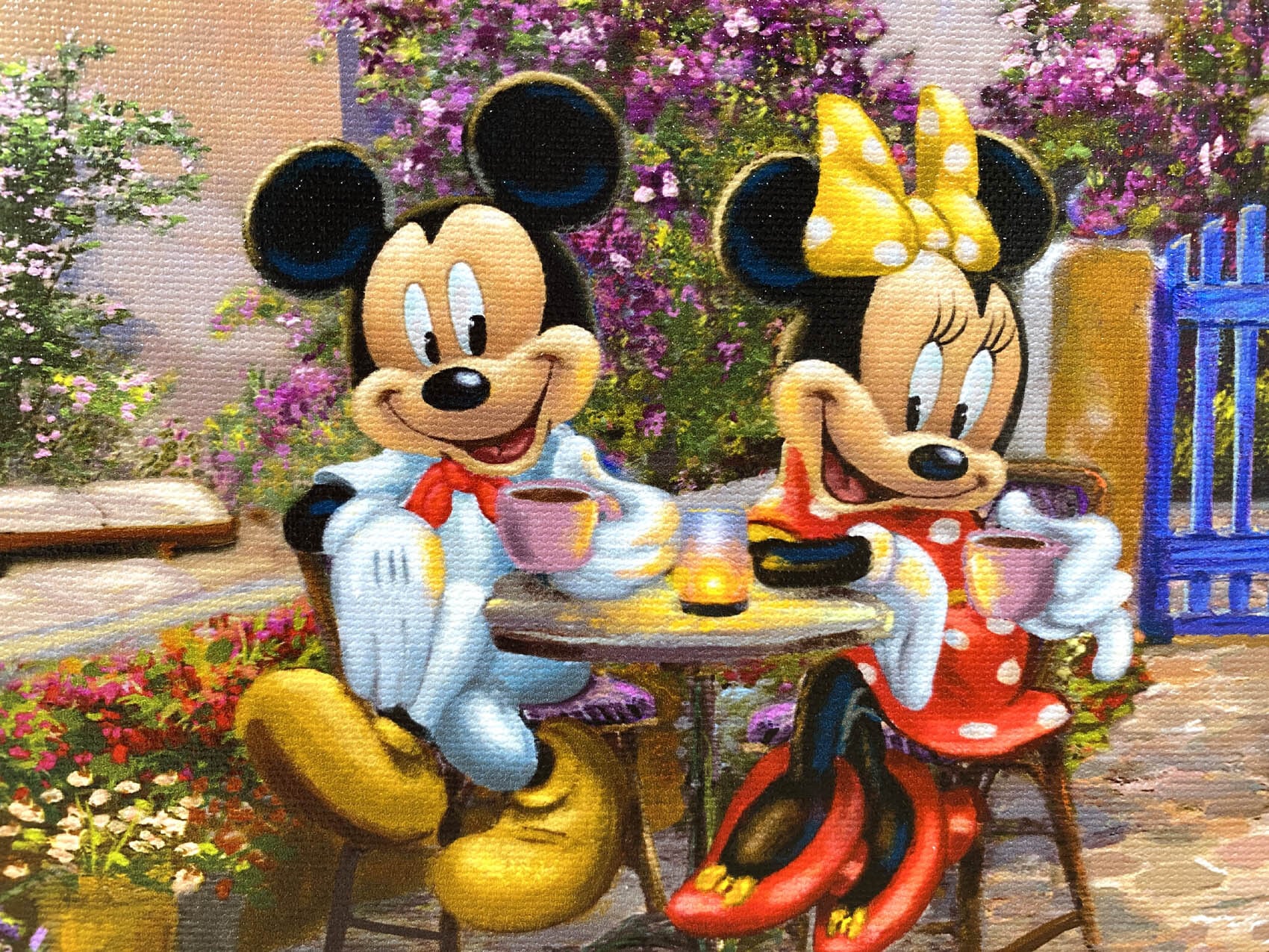 ディズニー絵画 ミッキー＆ミニー/イン ギリシャ 展示用フック付