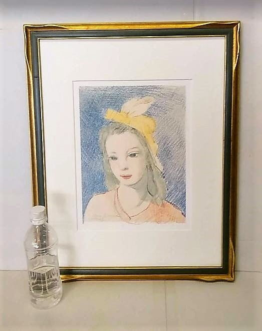 マリー・ローランサン「MarriceLaurencin」額装品 複製画 額縁外寸44.5