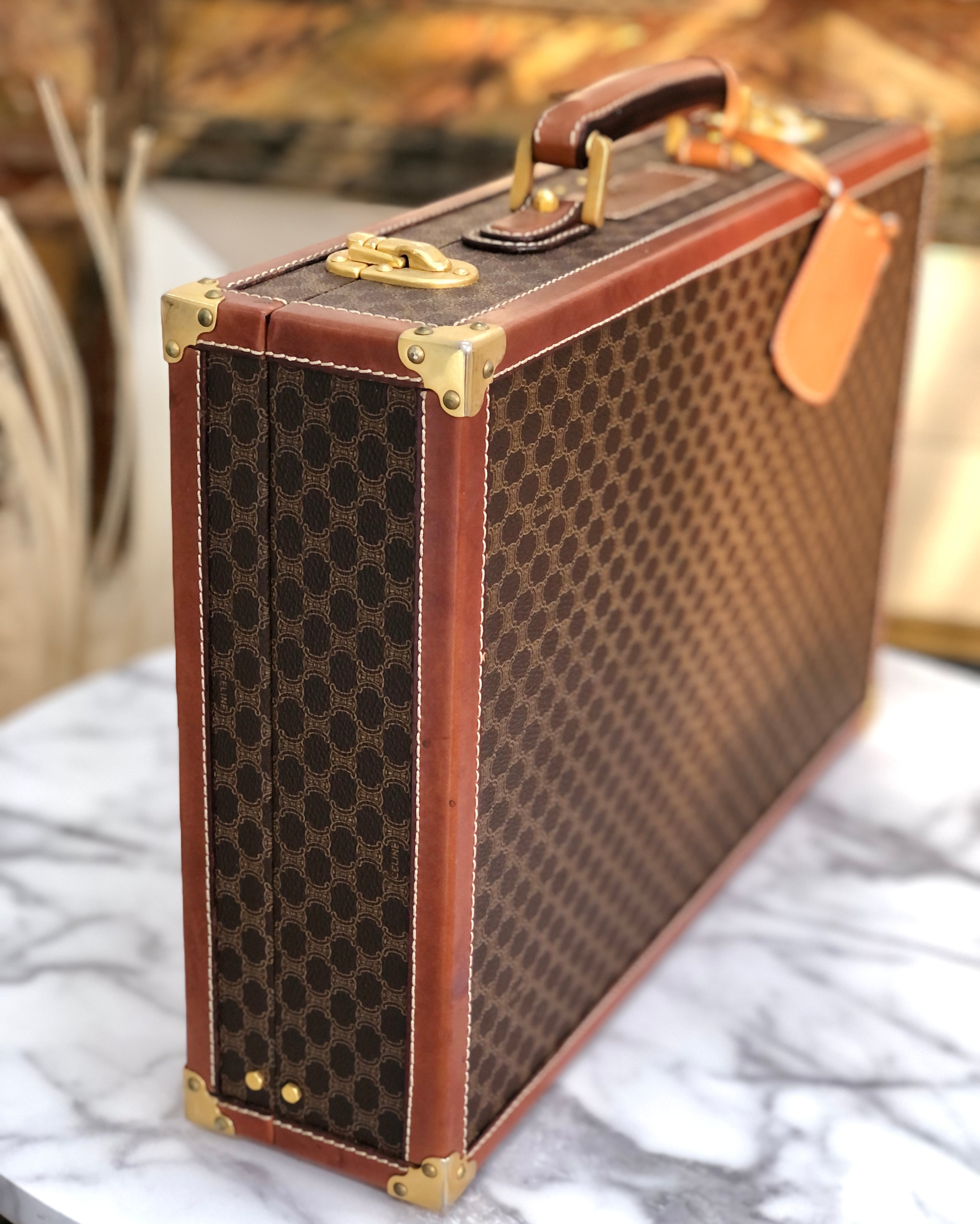 CELINE セリーヌ マカダム トランク ブリーフケース ダイヤルロック