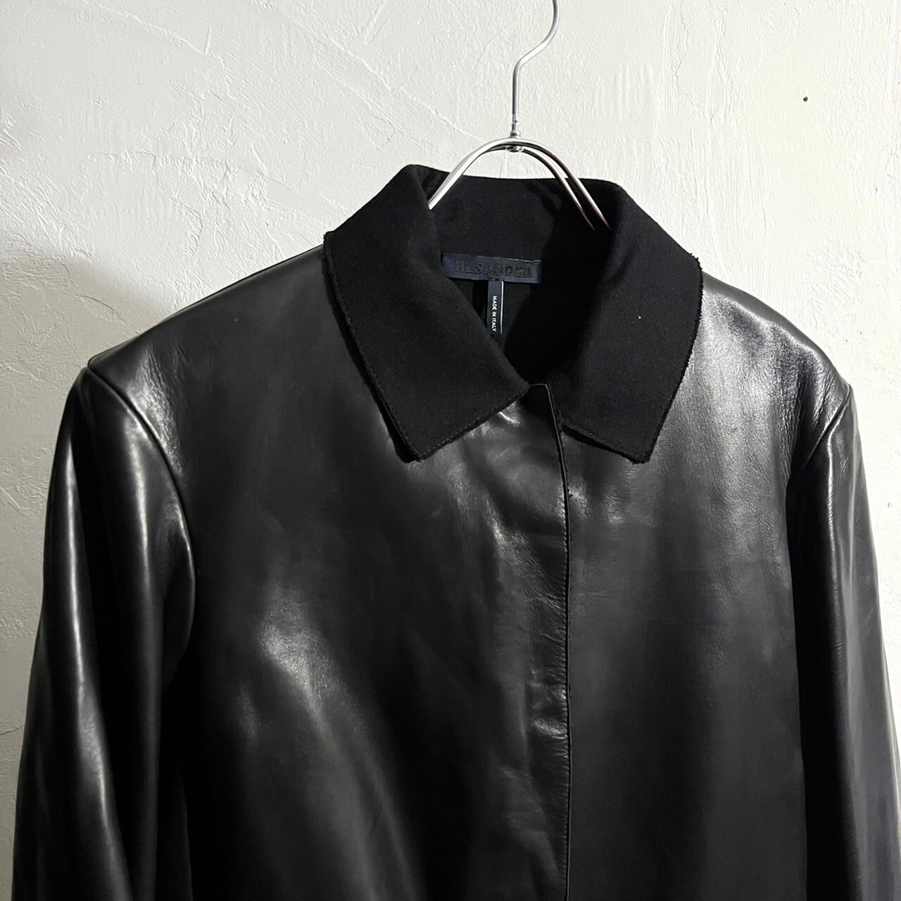 JIL SANDER Lether×Wool Switching Coat ITALY製 | VOLAR