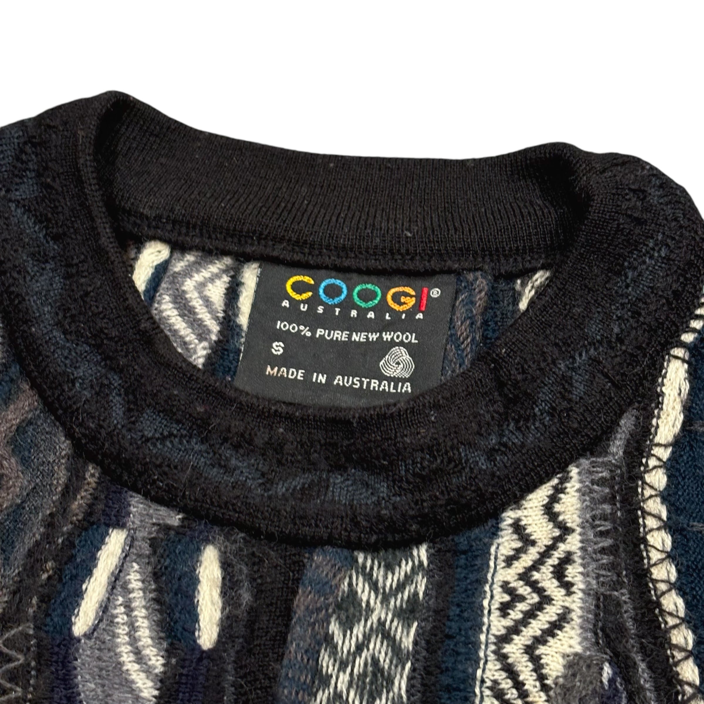 90's COOGI 3D Knit Sweater S / クージー 3Dニット ウールセーター
