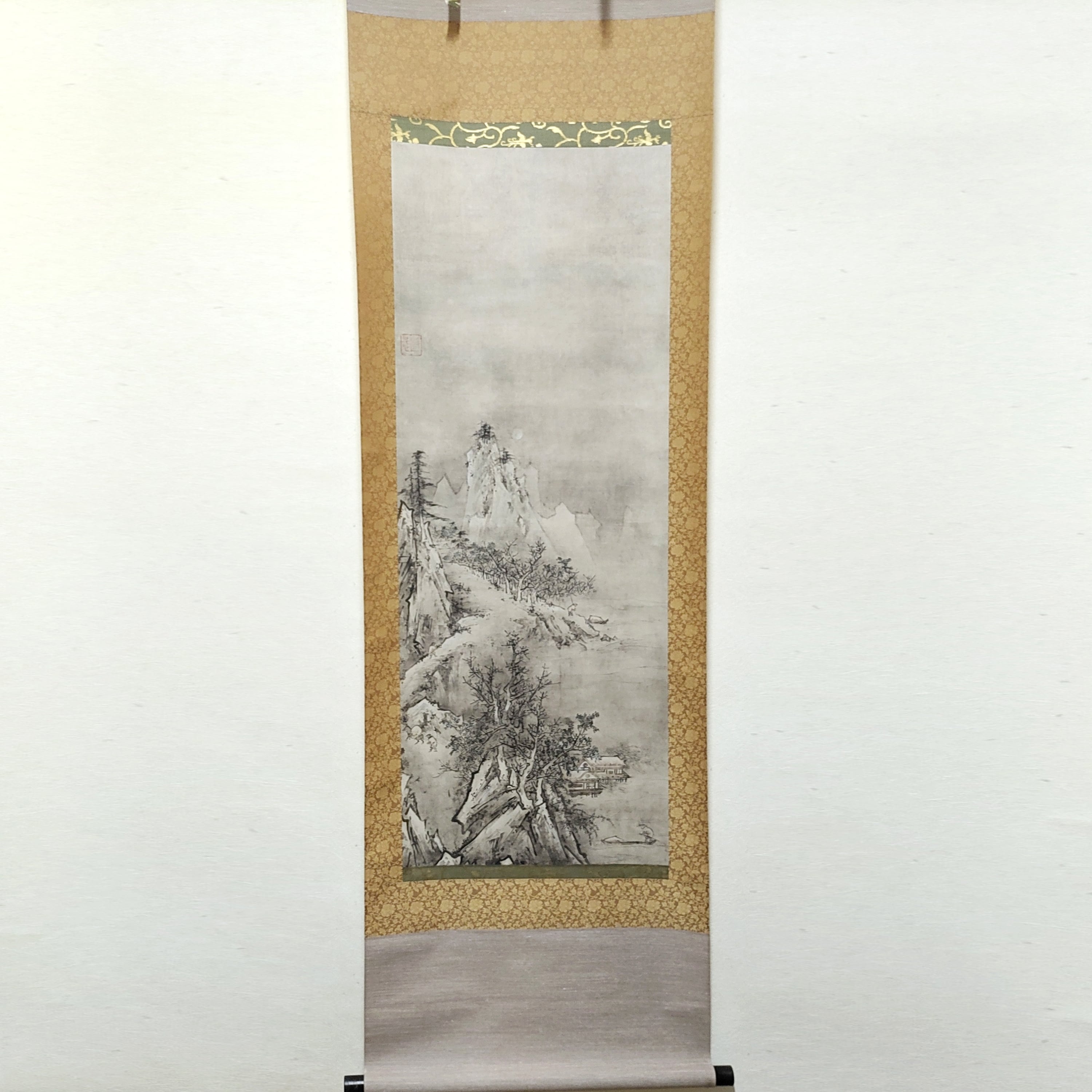 掛軸・雪村周継・『夏冬山水図』・複製・双幅・二本組・No.230414-21
