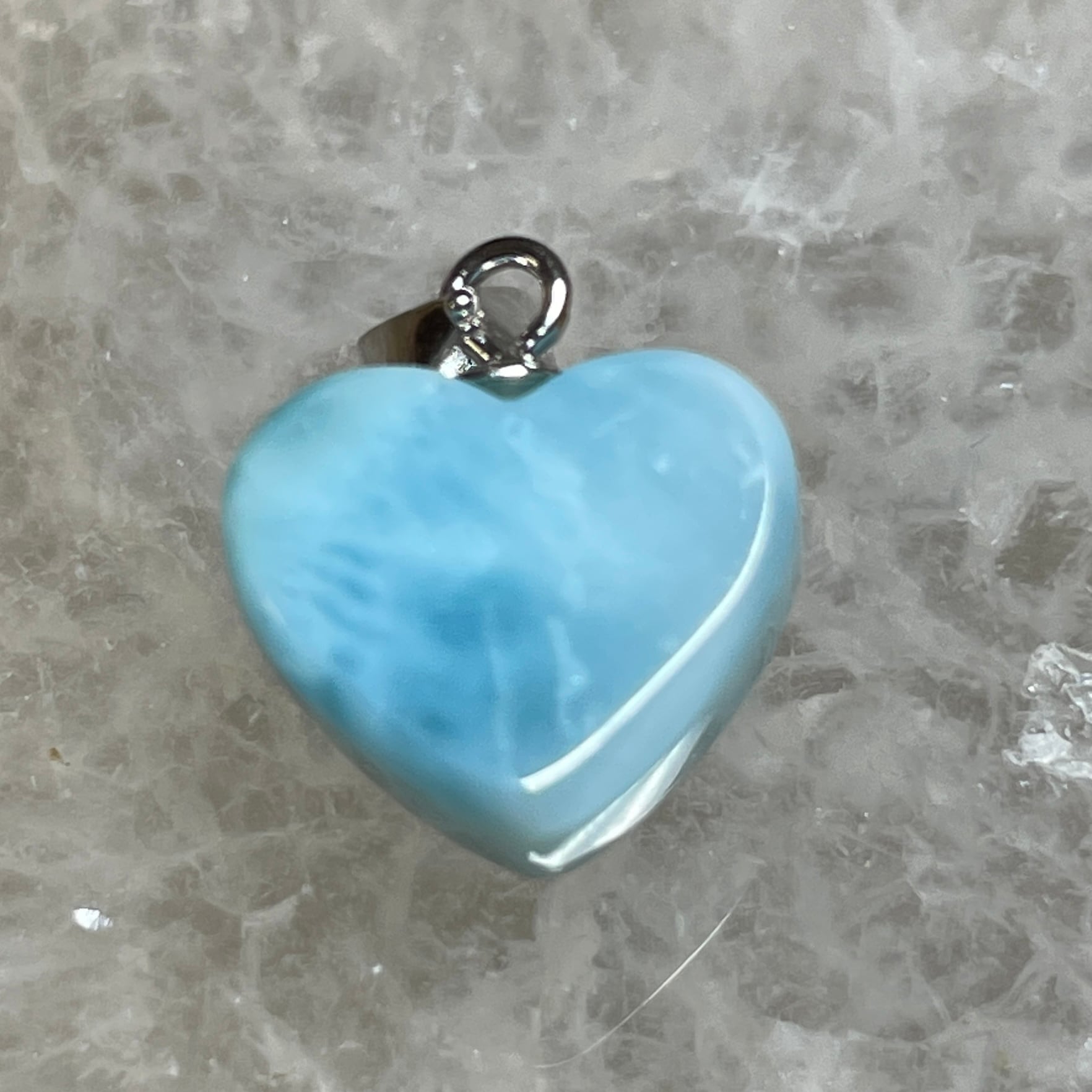 ハート型ラリマー ペンダントトップ | 天然石 Kanon stone