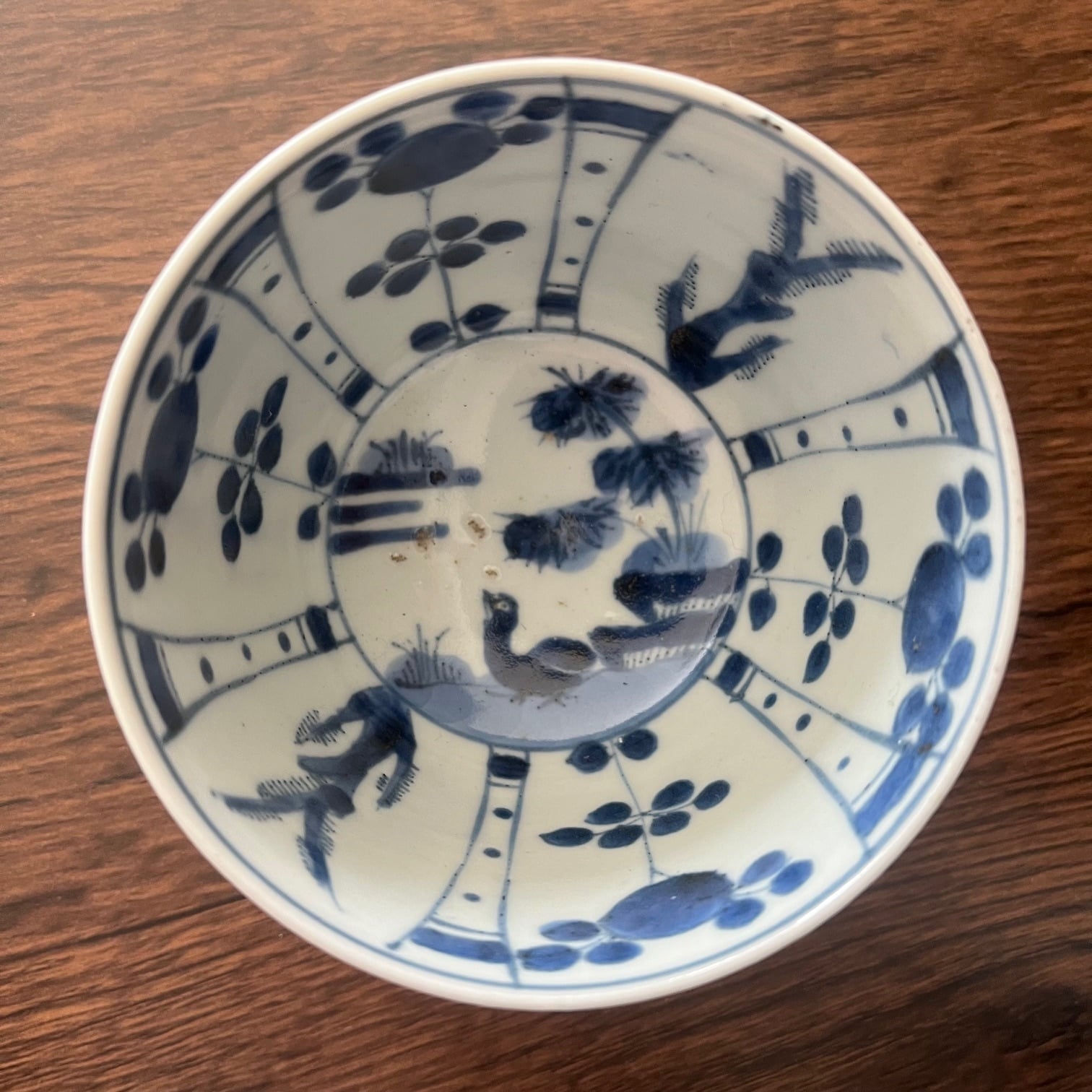 古伊万里 染付芙蓉文様長皿 五客 成化年製 江戸後期 料理屋 花草文様