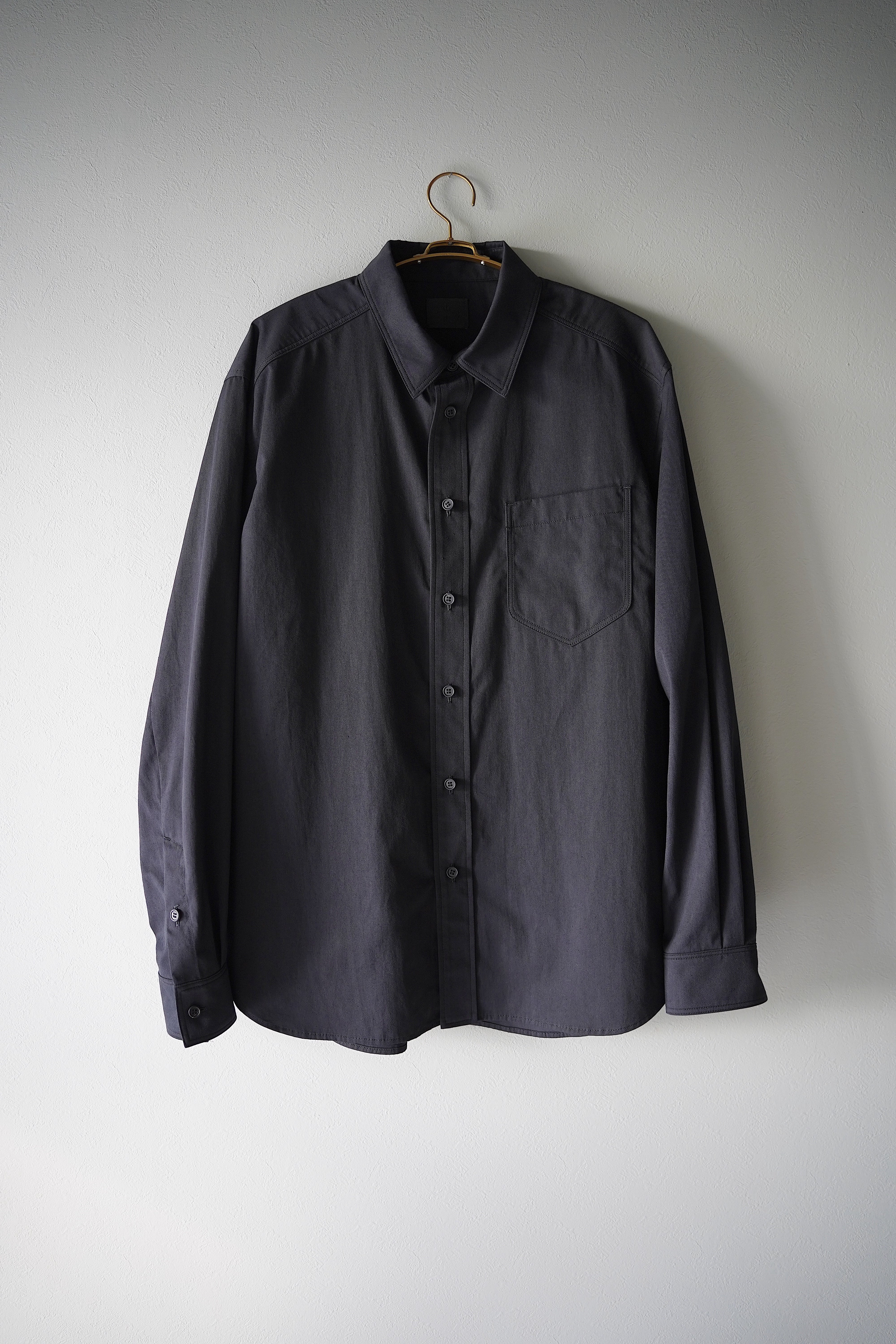 山内 ネップシルクウール・オープンカラーシャツ | DE OJAL omomuki