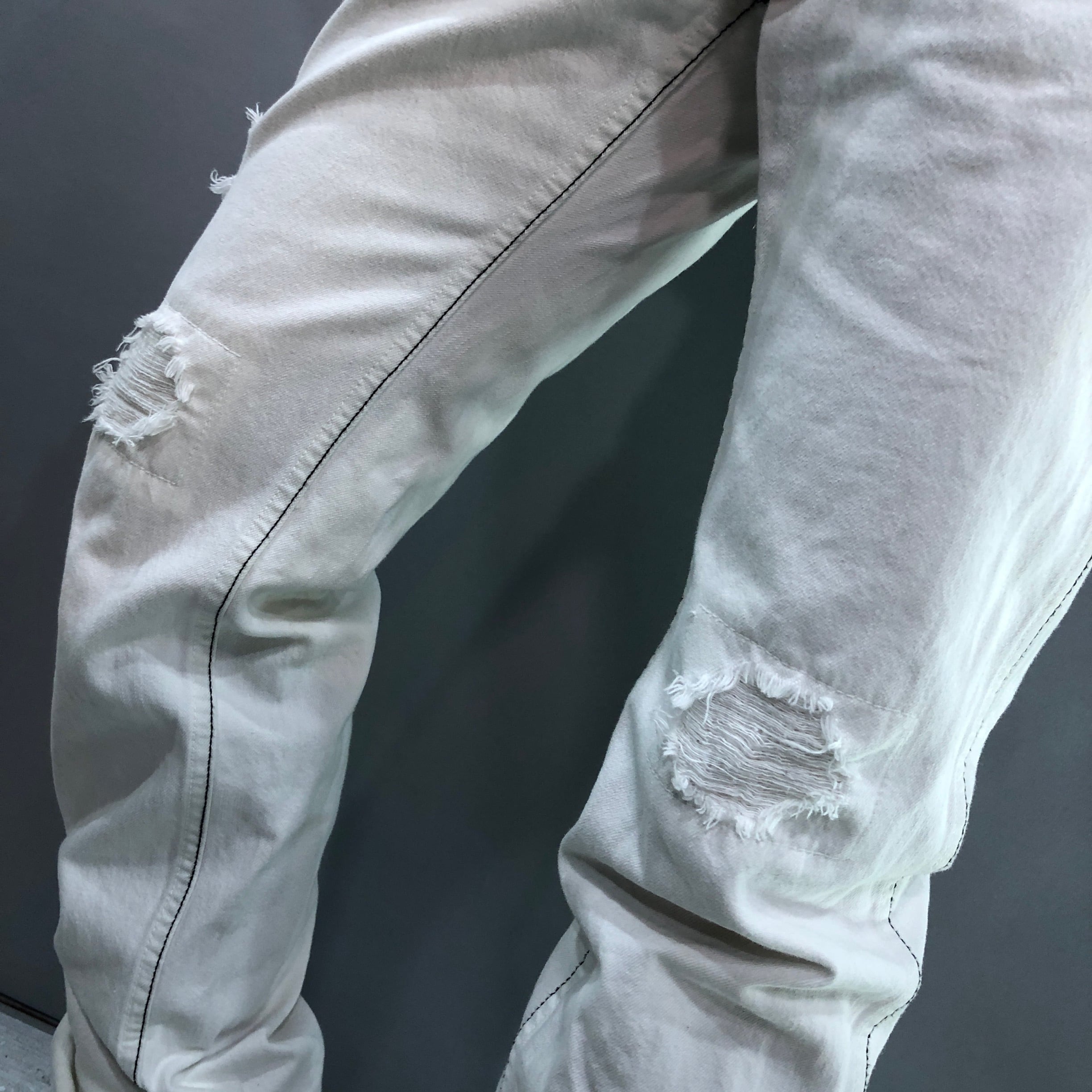 NUMBER (N)INE】モダンエイジ期ホワイトダメージデニムパンツ