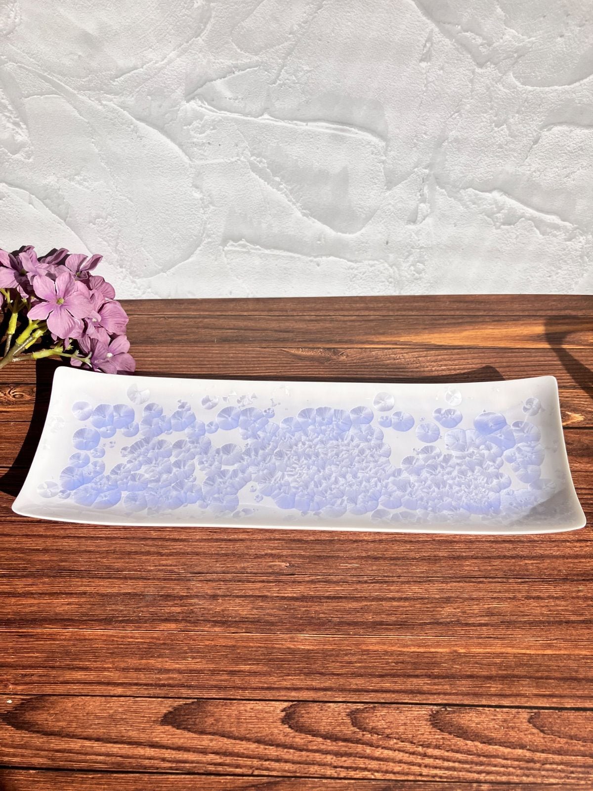 花結晶 長皿 角皿 紫 （清水焼 京焼） | 若林陶器