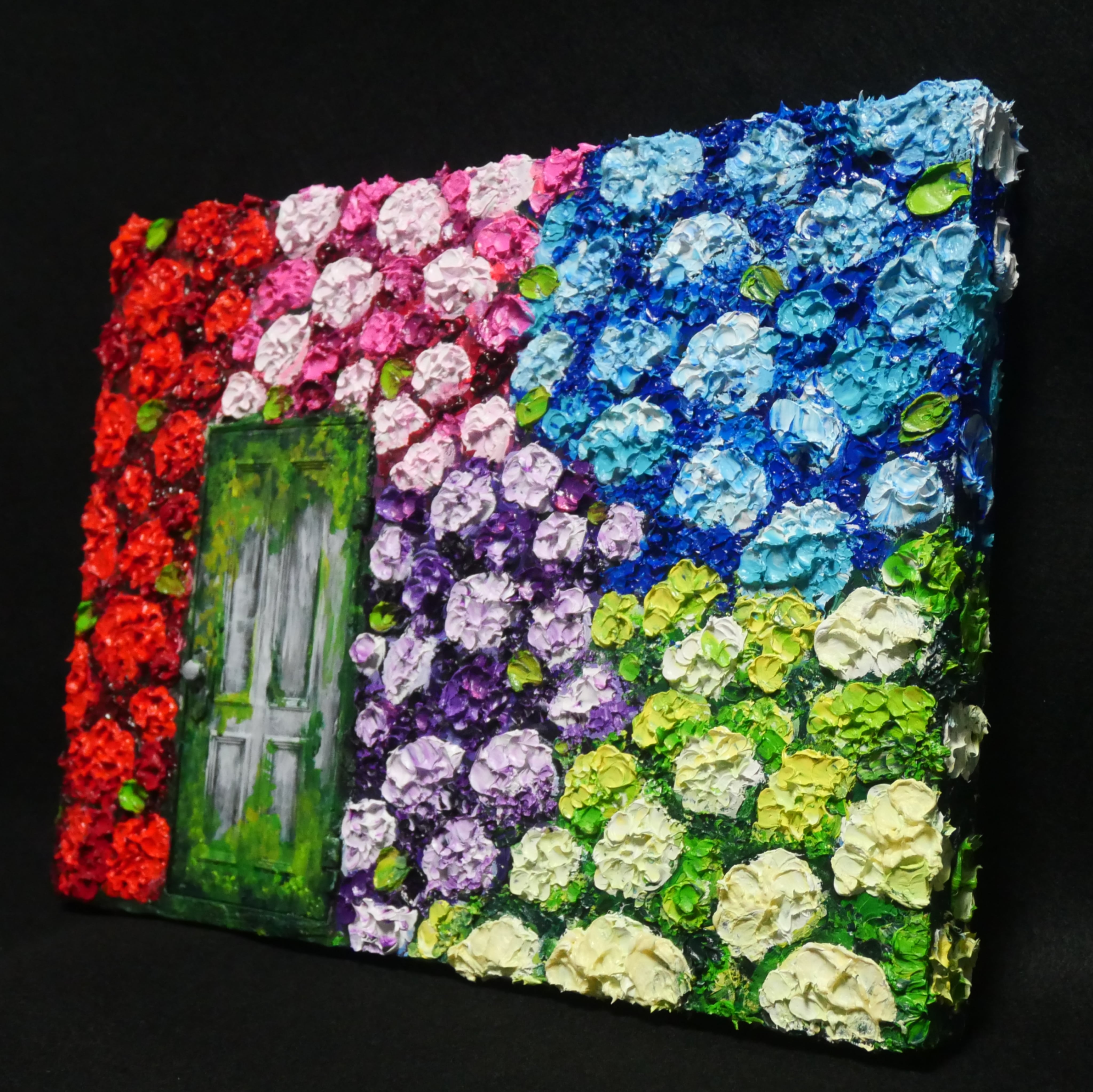 油絵 油彩 油彩画 絵画 絵【扉の先の紫陽花の階段】 | HIROSHI1990