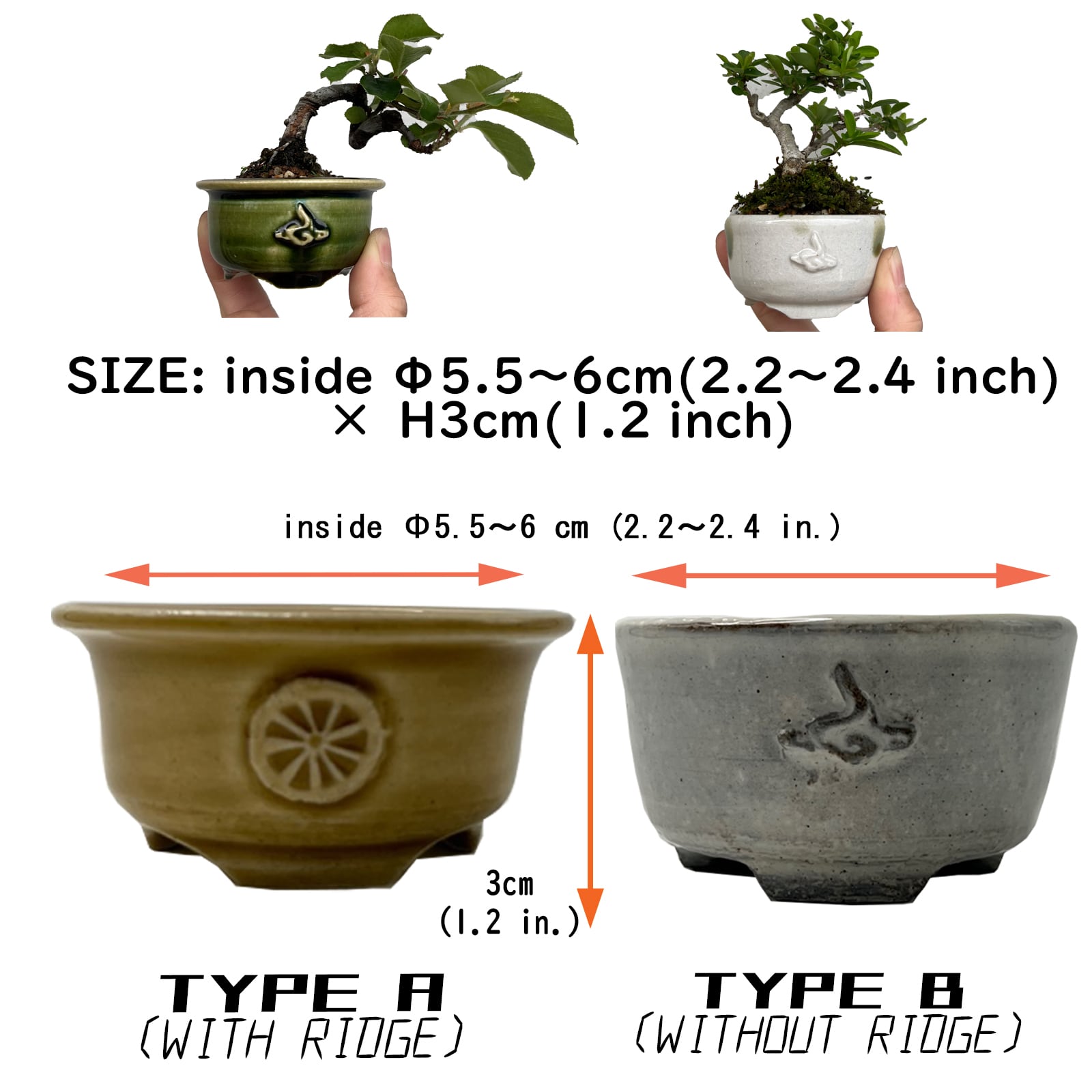 盆栽鉢 / BONSAI POT】INDIGO 縁なし 丸型(ROUND) - Handmade - 作家