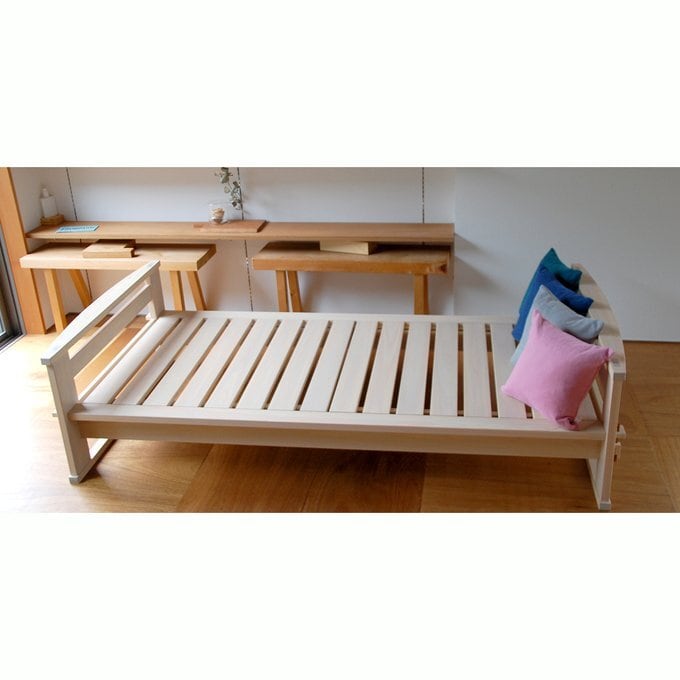 紀州檜（ひのき）無垢材『木組み木製ベッド』《受注生産》木工職人
