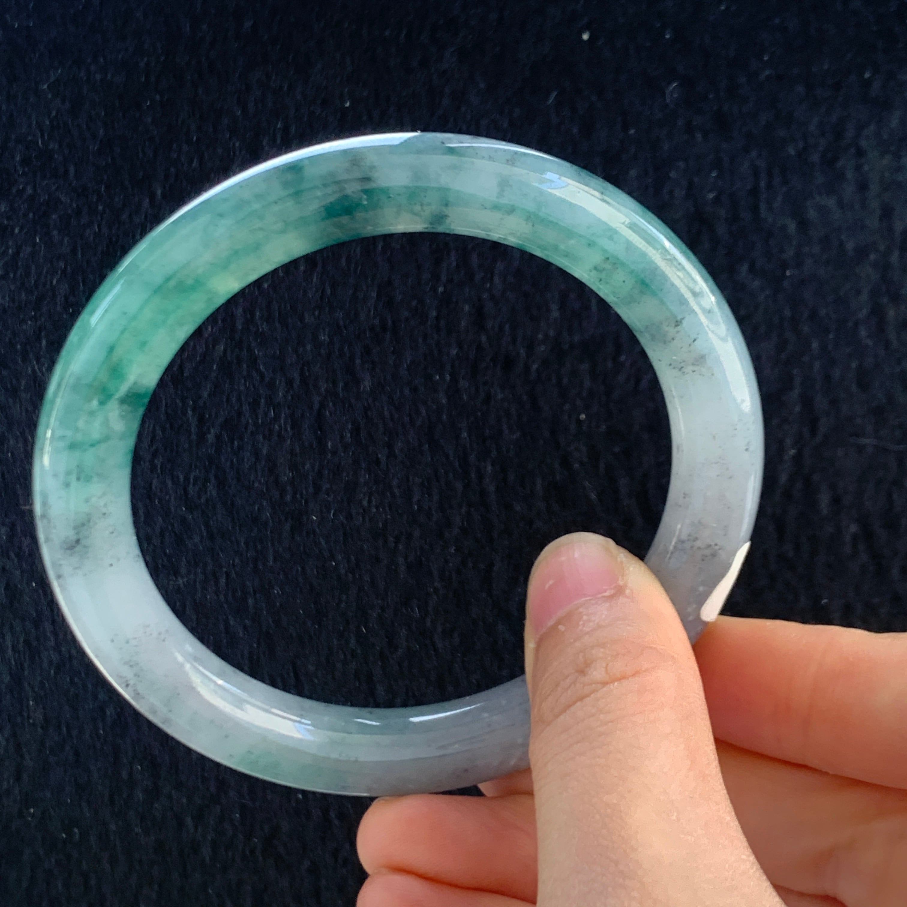 中国古美術 完美高氷種翡翠 方条バングル 精巧手彫 無傷透明石 水頭