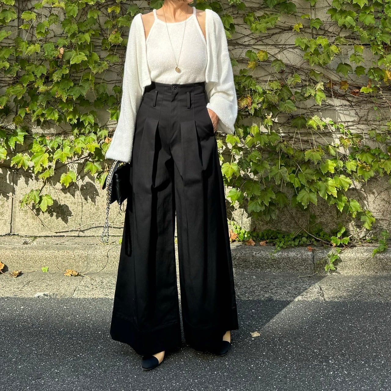 チノワイドパンツ Eric ブラック | Cygne