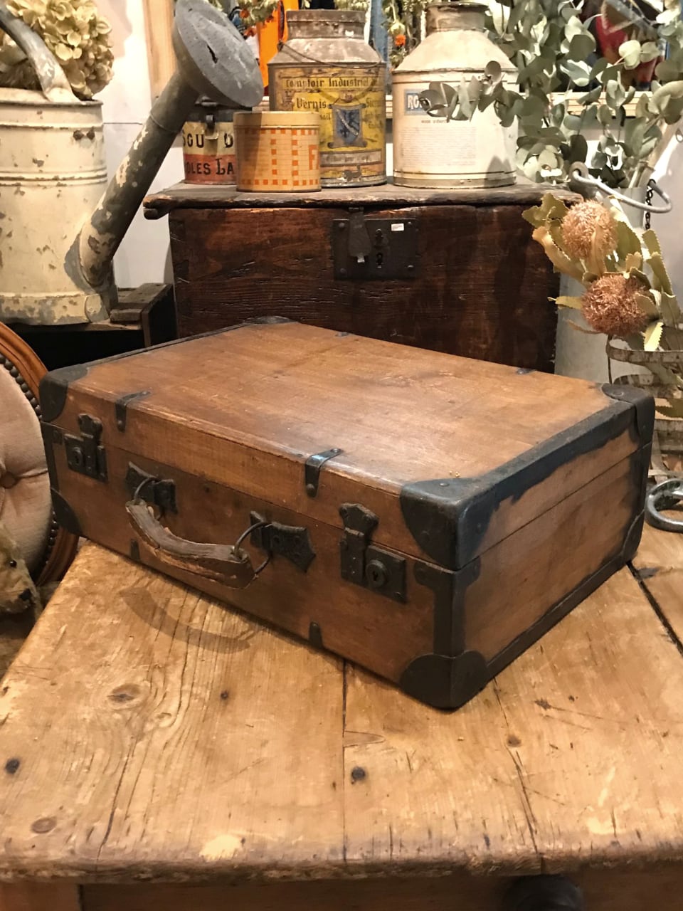 フランス 木製トランク アイアン | Brocante de La Cocotte （フランス