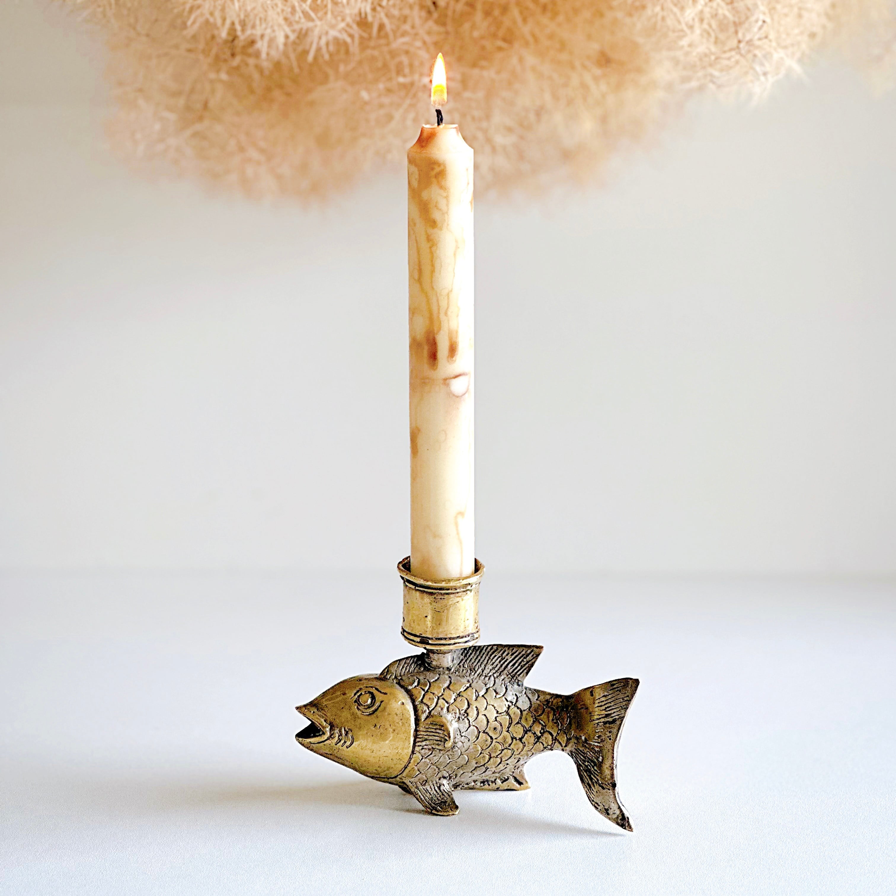 お16】30 フランス アンティーク 蛇腹 蝋燭立て キャンドルホルダー