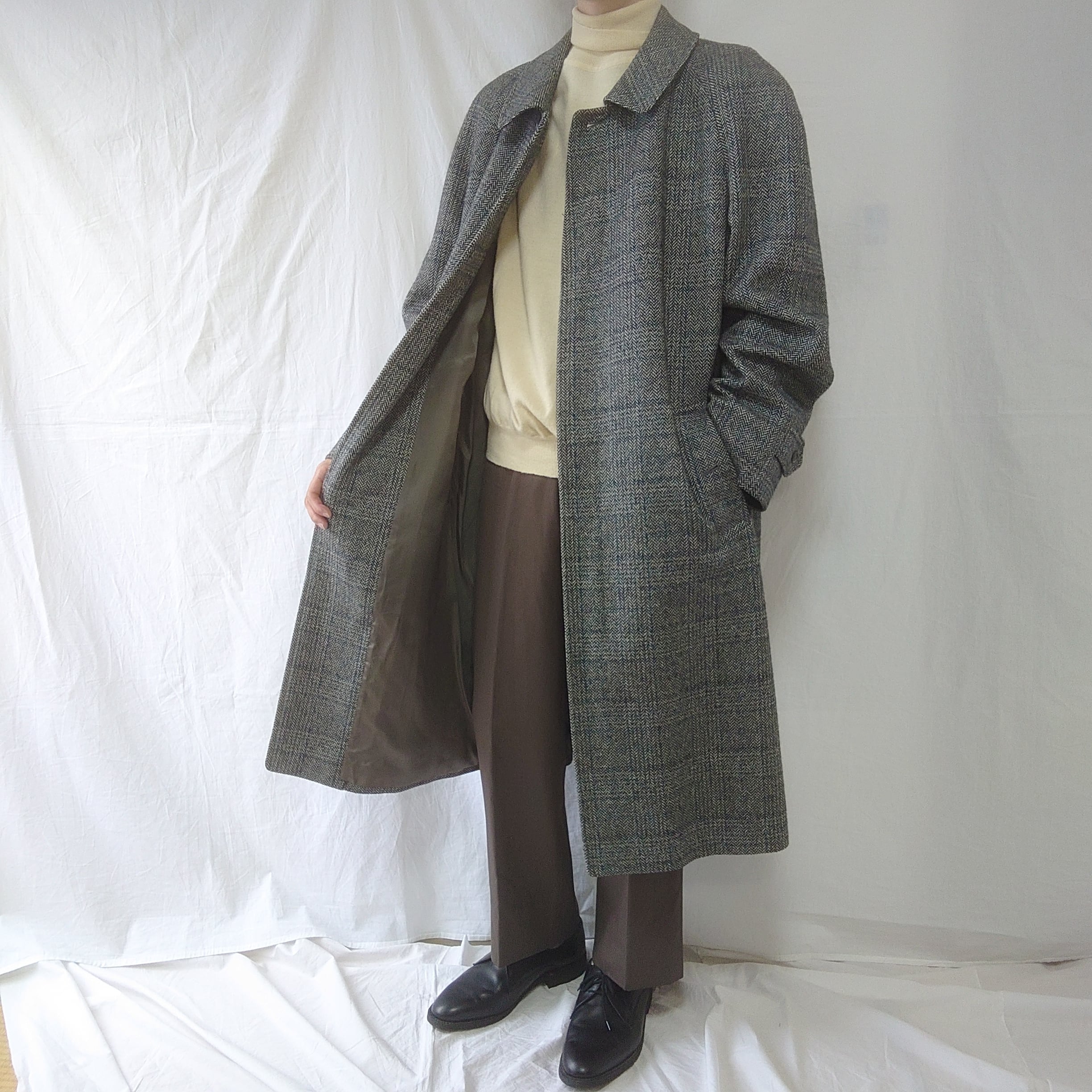 87年製】Burberrys バーバリー ツイードコート バルマカーンコート