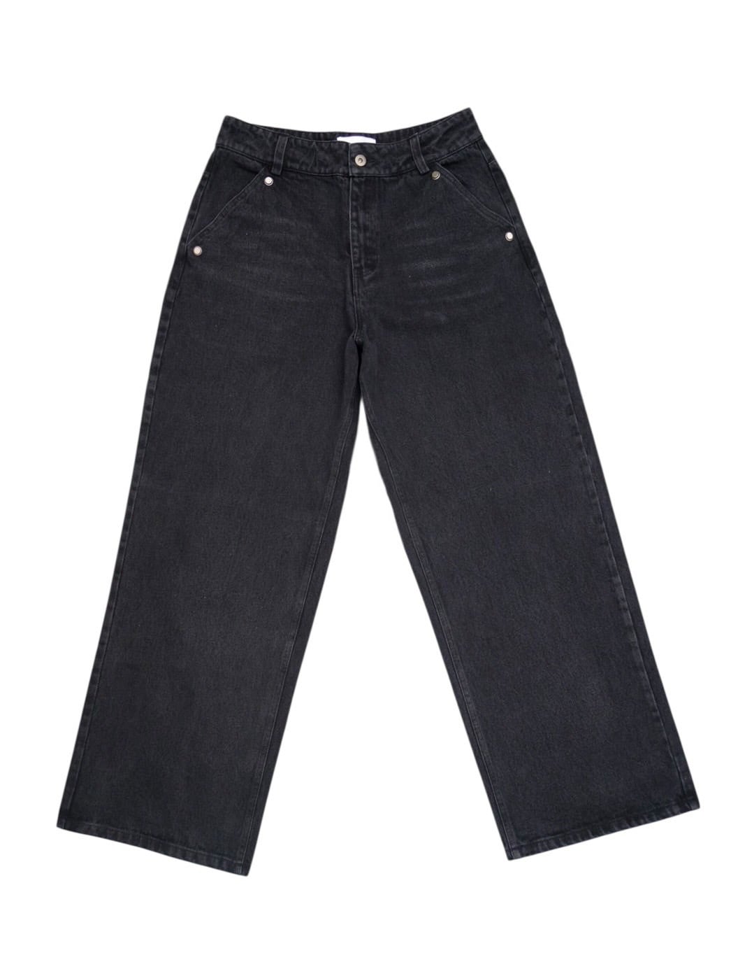 Washed wide straight denim black | Canyon Clothing