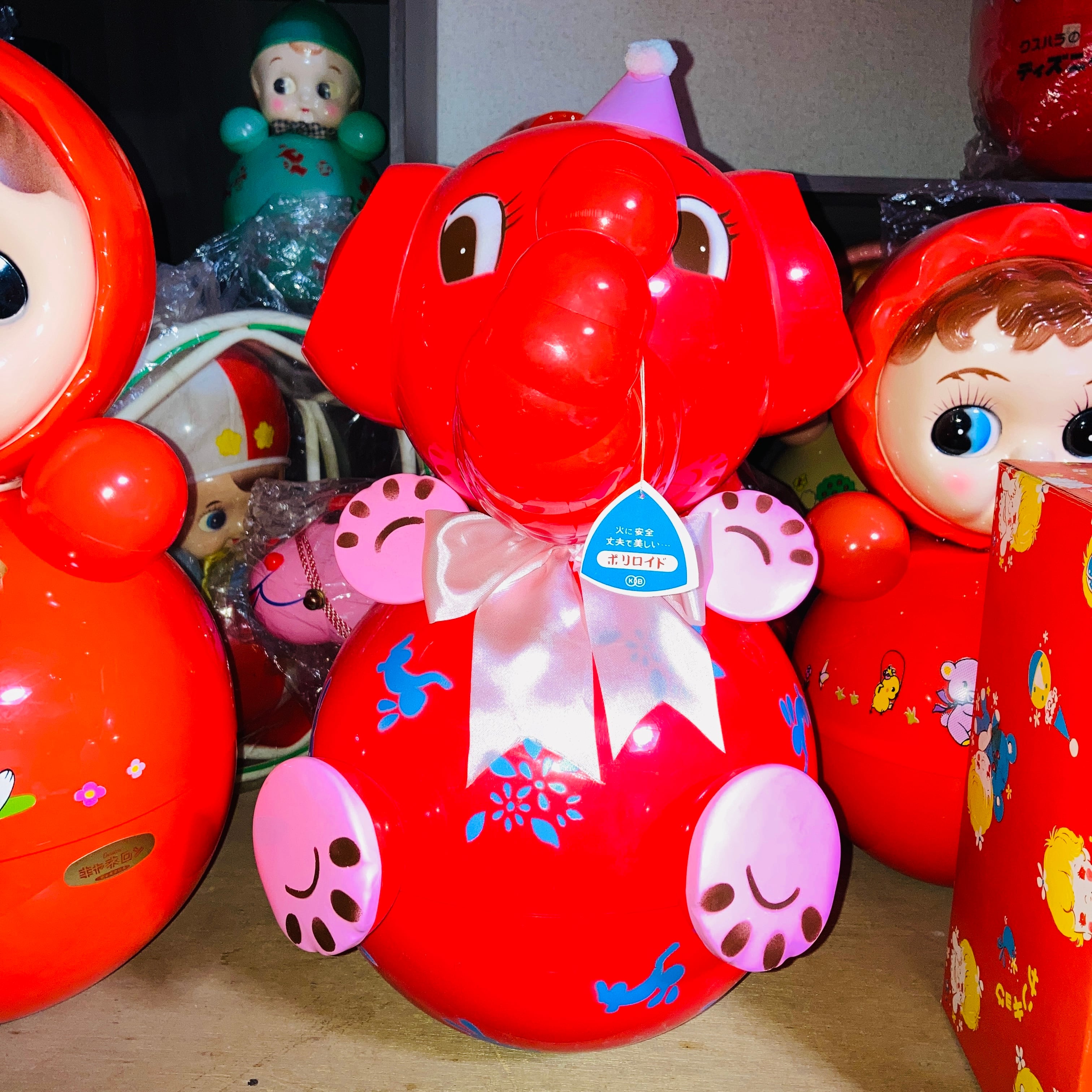 レア当時物 起き上がりこぼし 象 おきあがり 人形 rolypoly 昭和レトロ