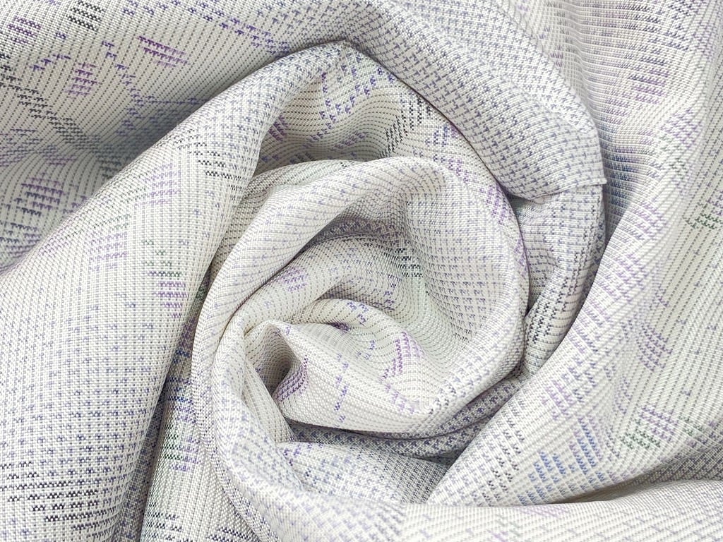 白大島 トールサイズ 本場大島紬 証紙付き 正絹 桜 小紋 白 紫