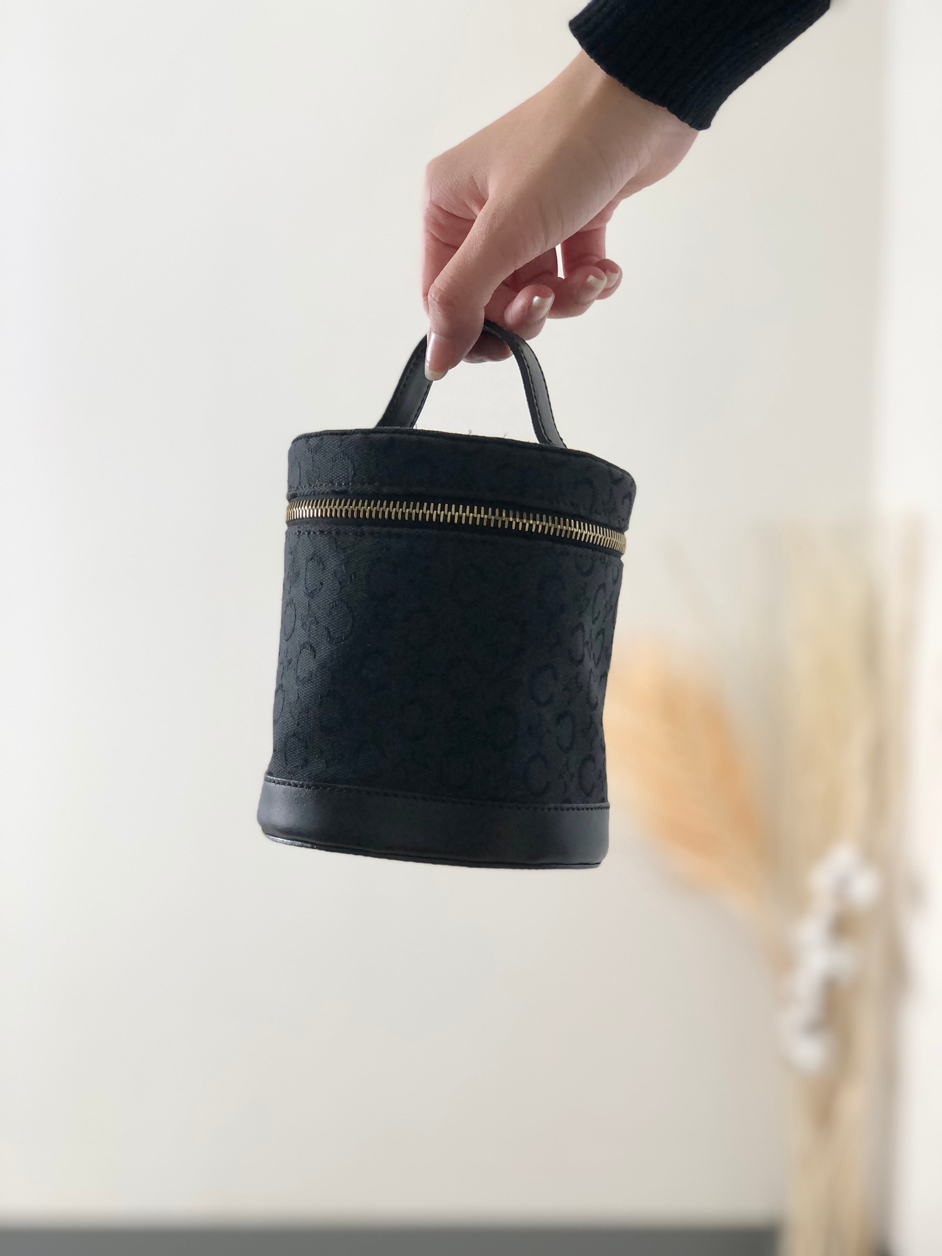 CELINE セリーヌ Cマカダム キャンバス バニティ 筒形 ミニバッグ