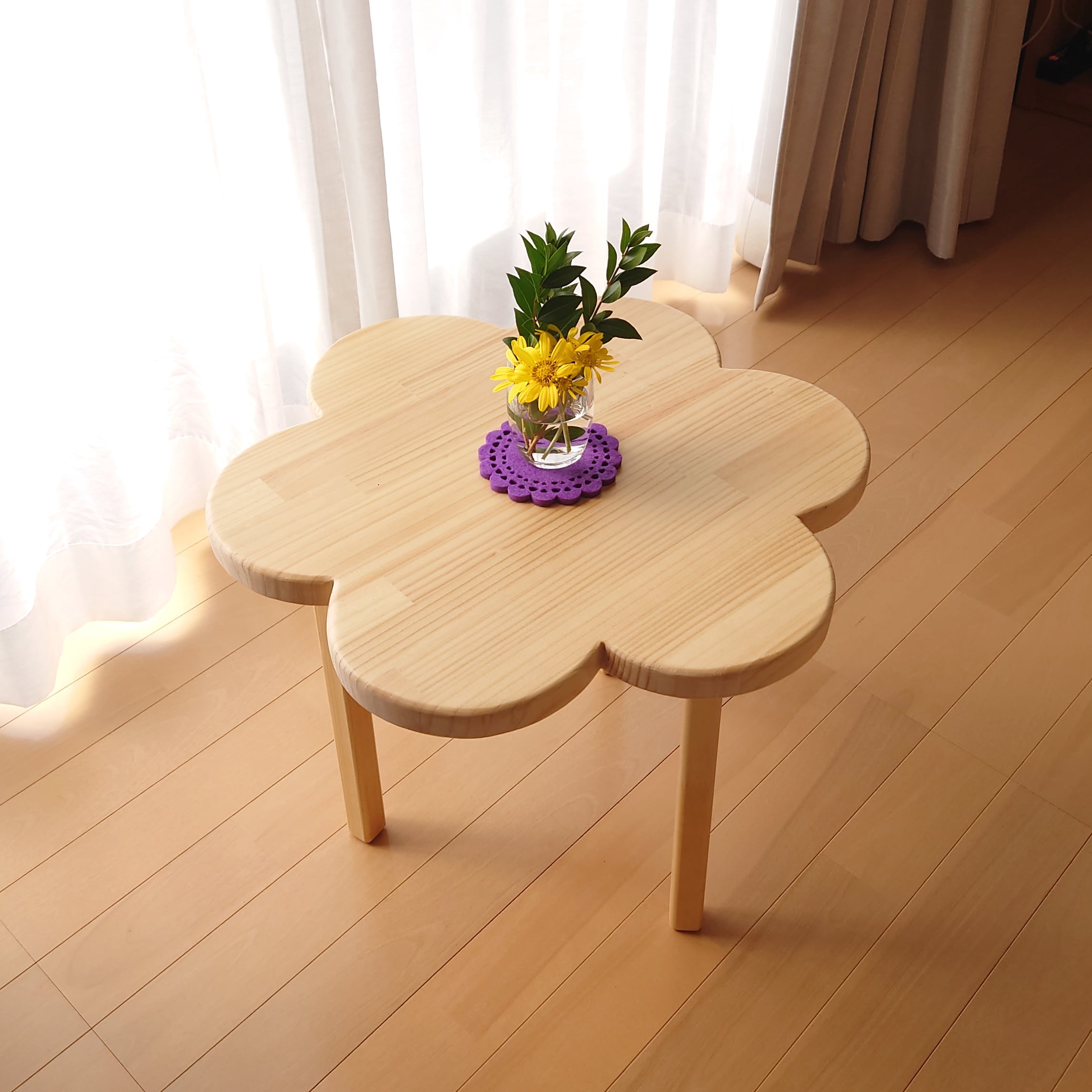 花型 花台・ミニテーブル | 創作家具 黒々 - kokukoku -