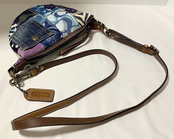美品！COACH コーチ パッチワークショルダー ポシェット デニム 斜め