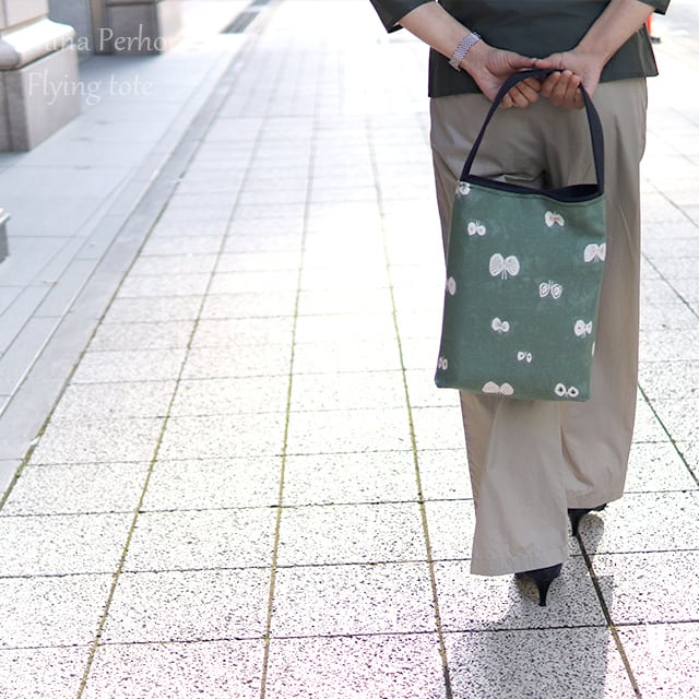 ミナペルホネン(mina perhonen)×倉敷帆布 グリーン【Flying tote