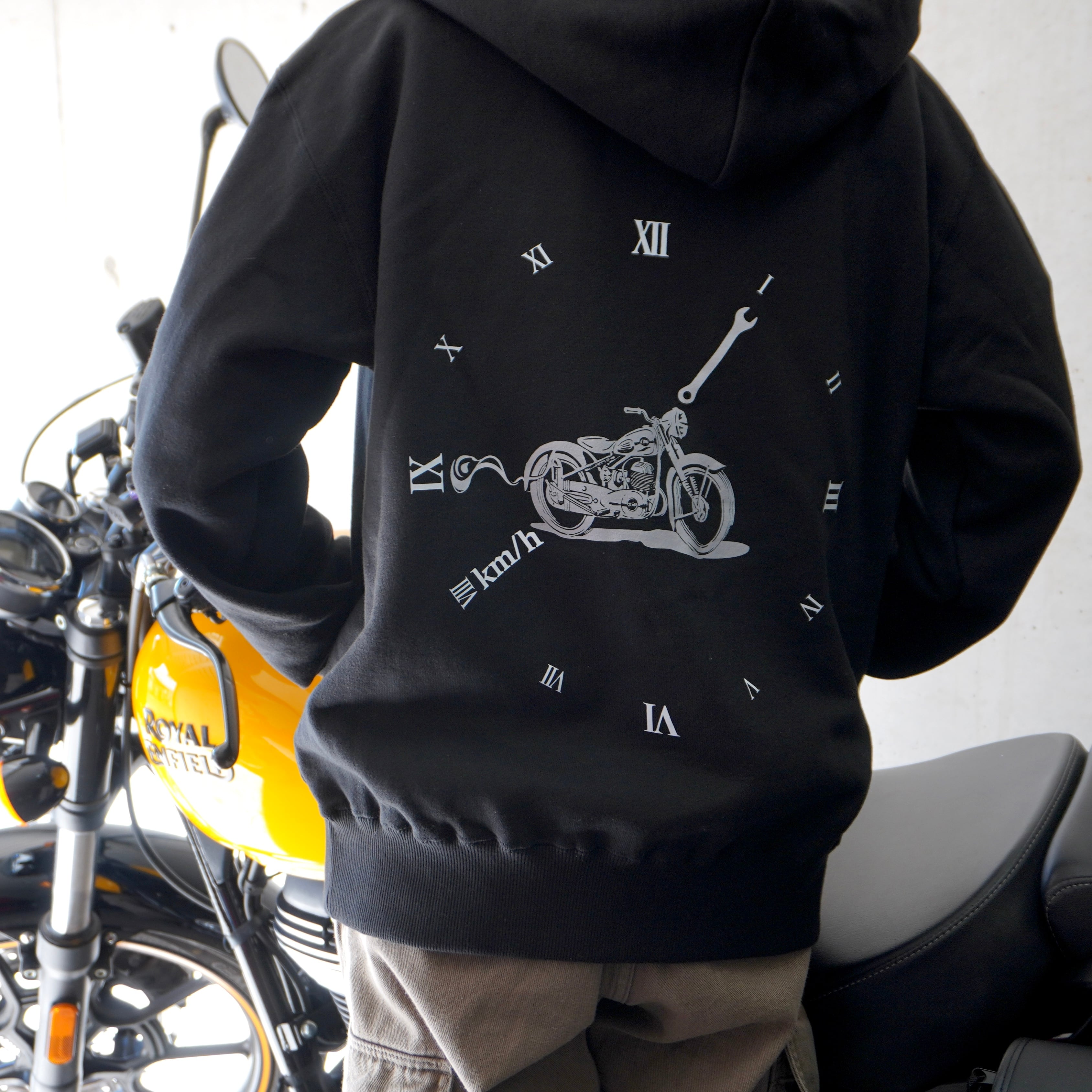 819clock ジップアップパーカー【ブラック】 | km/h【バイカーズ