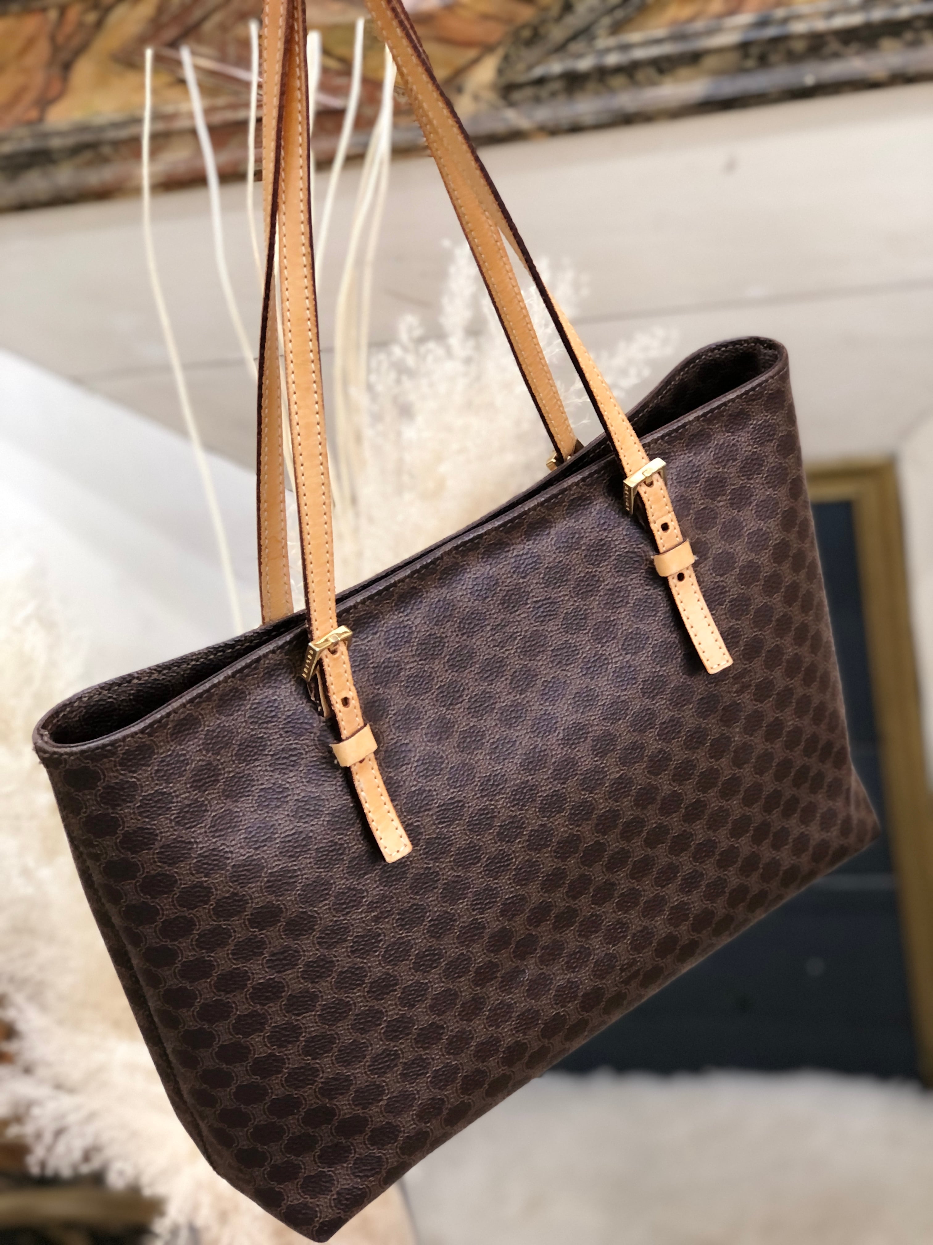 CELINE セリーヌ マカダム A4 トートバッグ ブラウン vintage