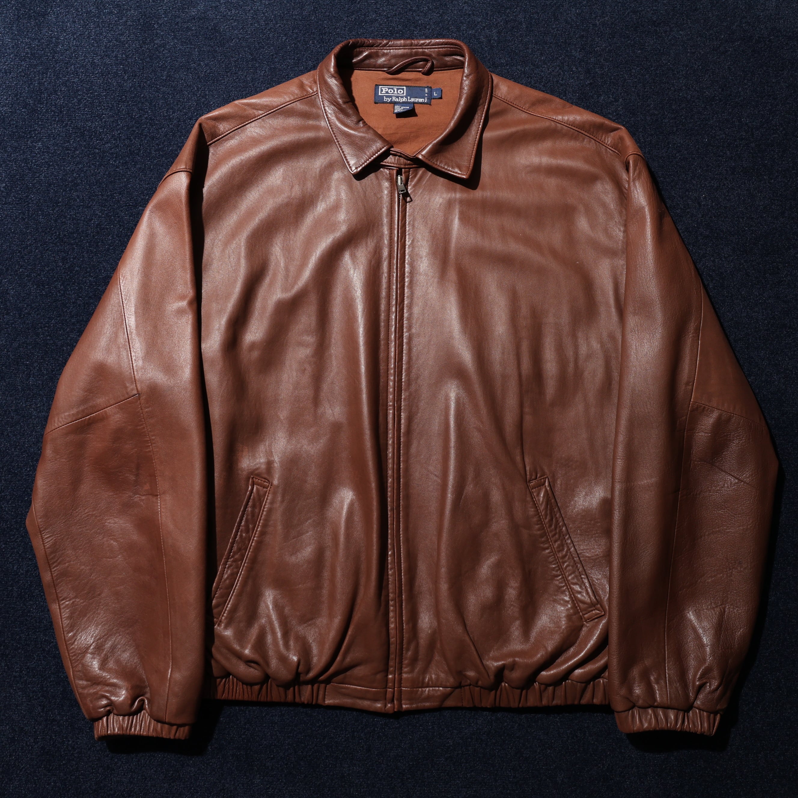 L ポニー無し Polo Ralph Lauren ラムスキン レザージャケット