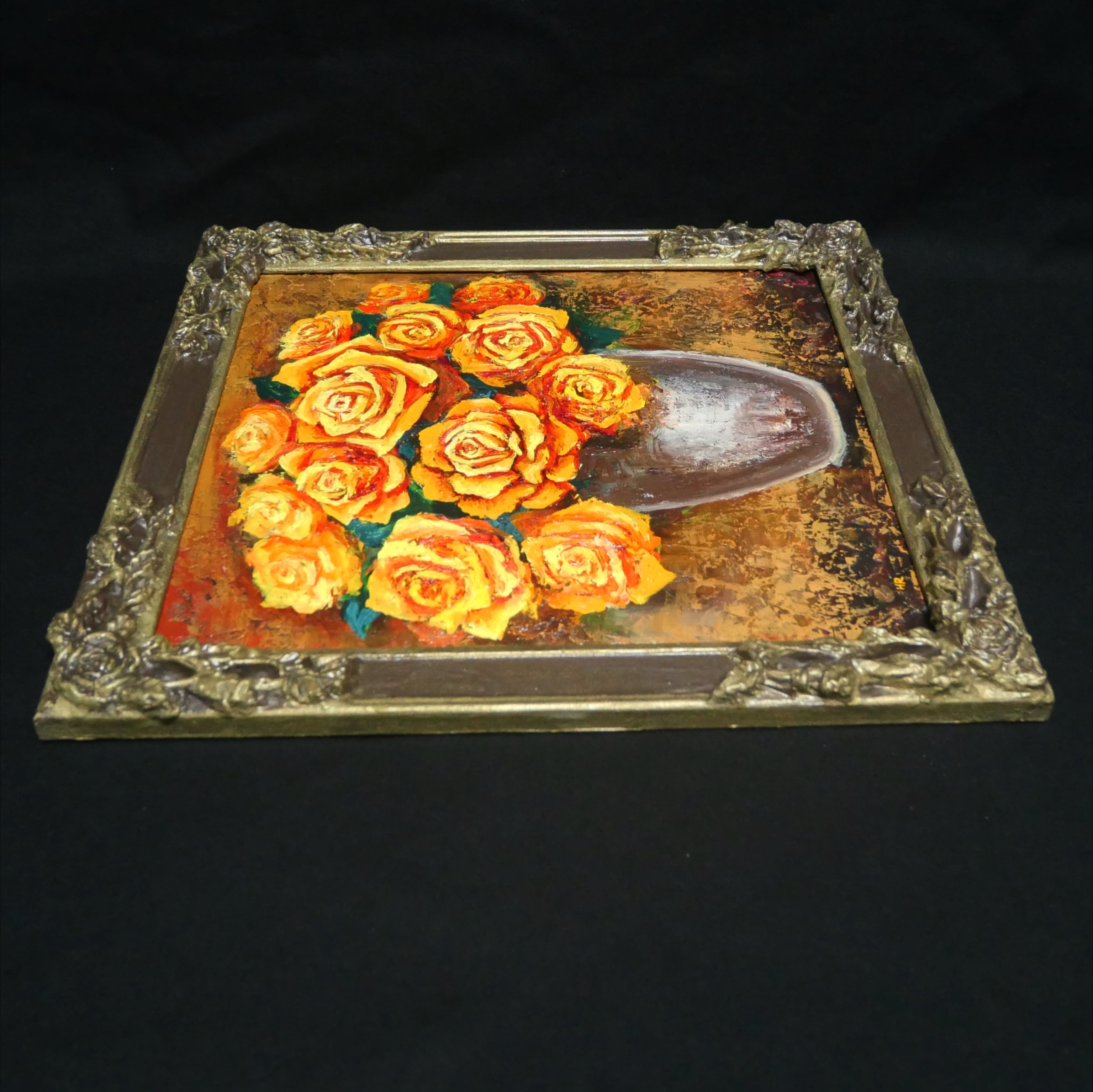 油絵 油彩 油彩画 絵 絵画 絵【黄色い薔薇】 | HIROSHI1990