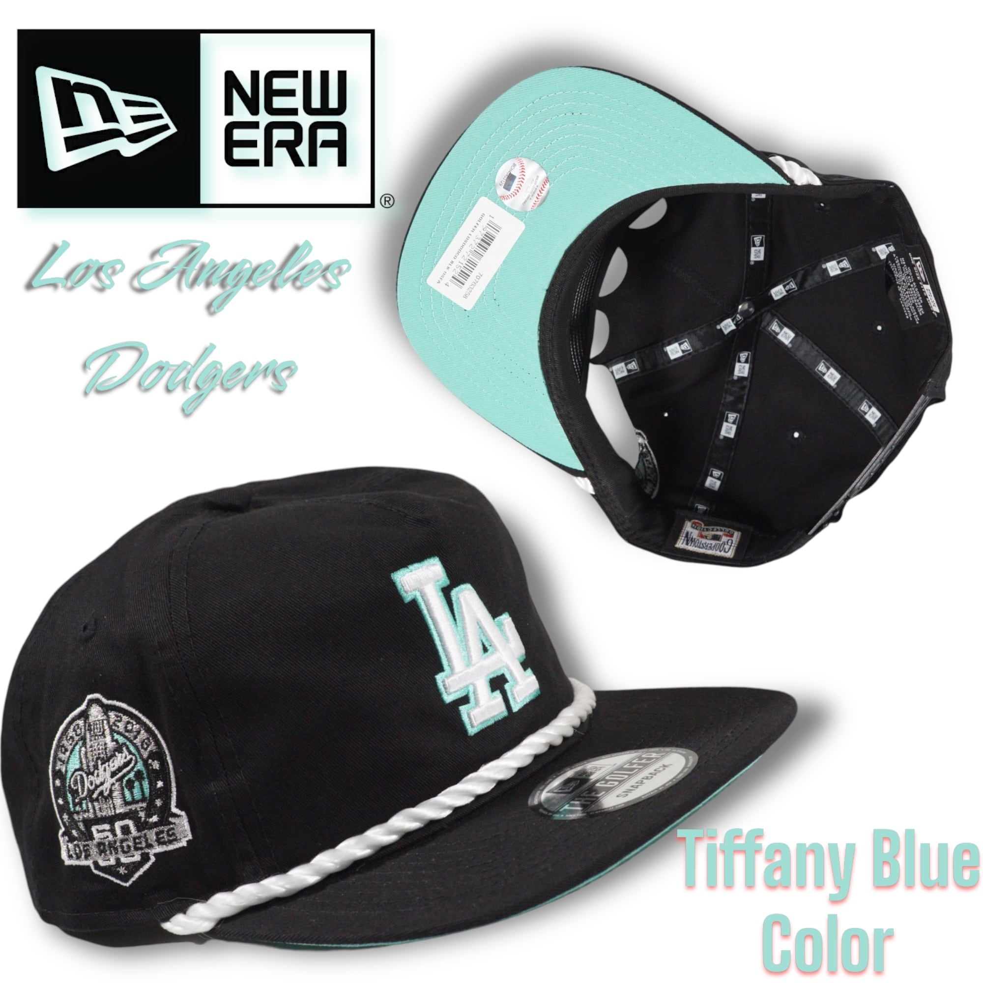 海外限定】NEWERA Los Angeles Dodgers THE GOLFER Cap TIffany Blue