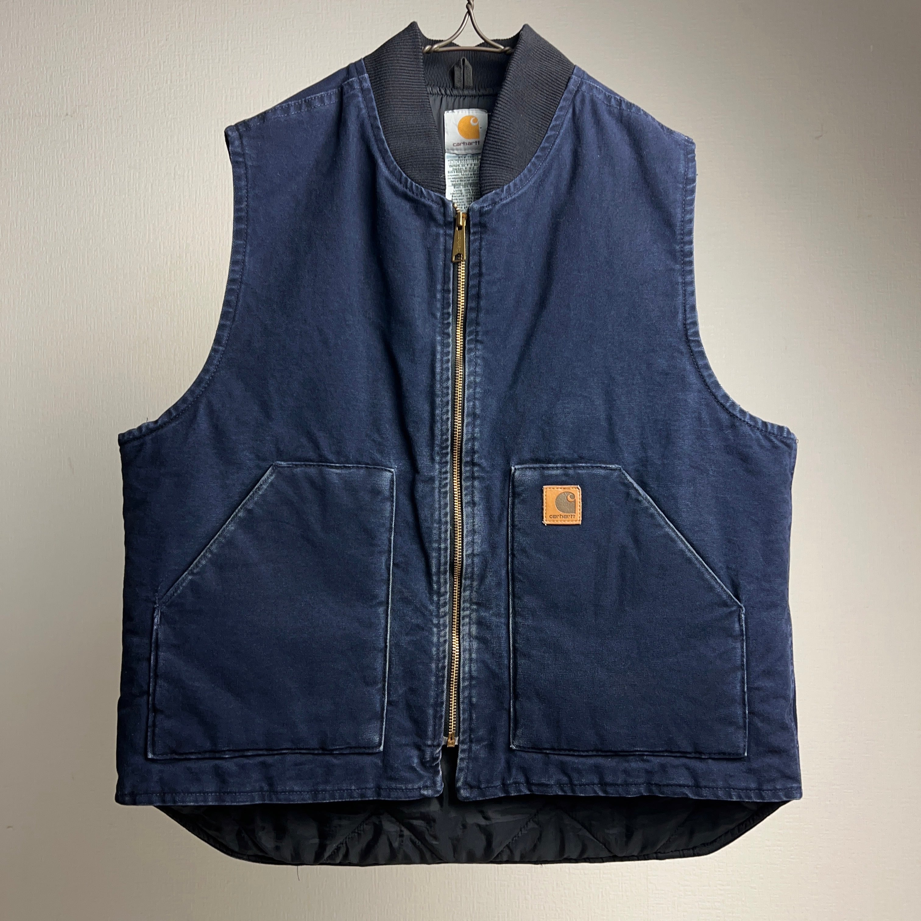 00's~ “Carhartt” Duck Vest SIZE L NAVY 00年代 カーハート ダック