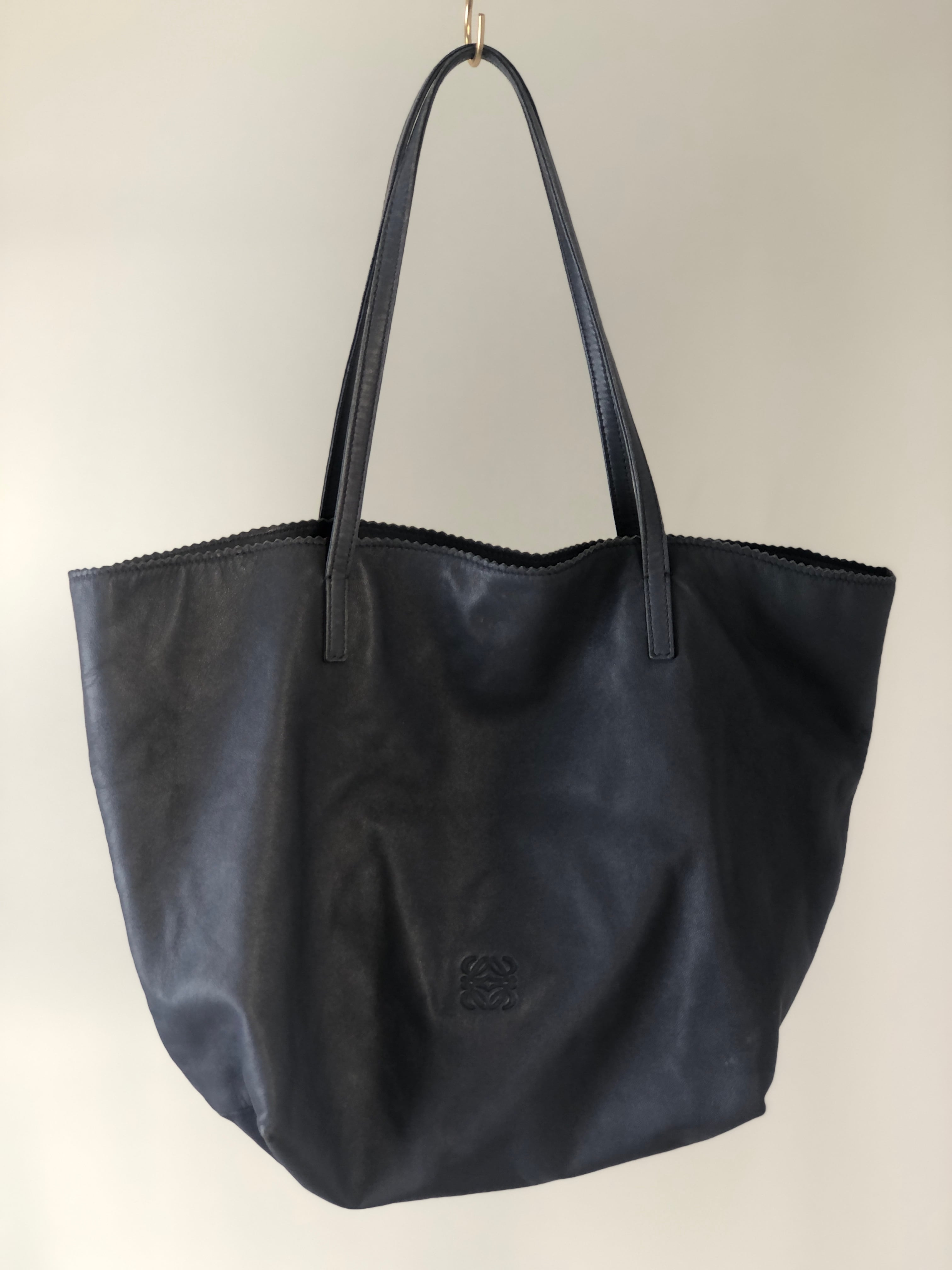 LOEWE ロエベ レザー トートバッグ ハンドバッグ スカイブルー vintage