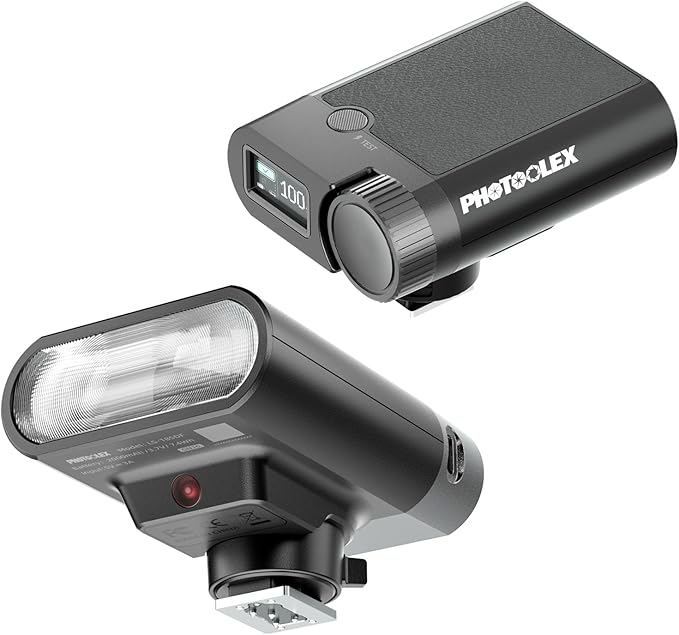 PHOTOOLEX ミニカメラフラッシュ GN16 10段階パワーレベル ミニ