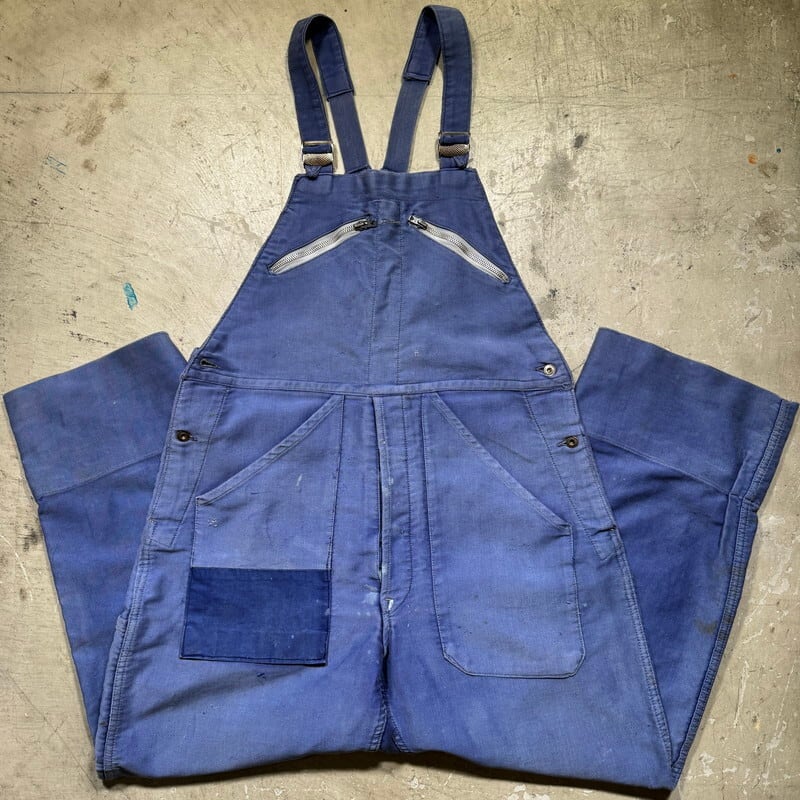 40's~ ADOLPHE LAFONT モールスキンワークサロペット ローバック