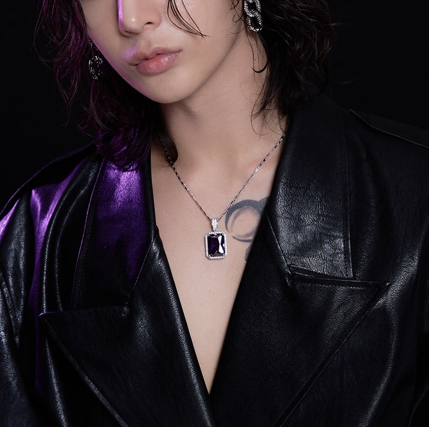 Full Shine Square Necklace [BLACKPURPLE] 正規品 ENHYPEN ニキ 着用