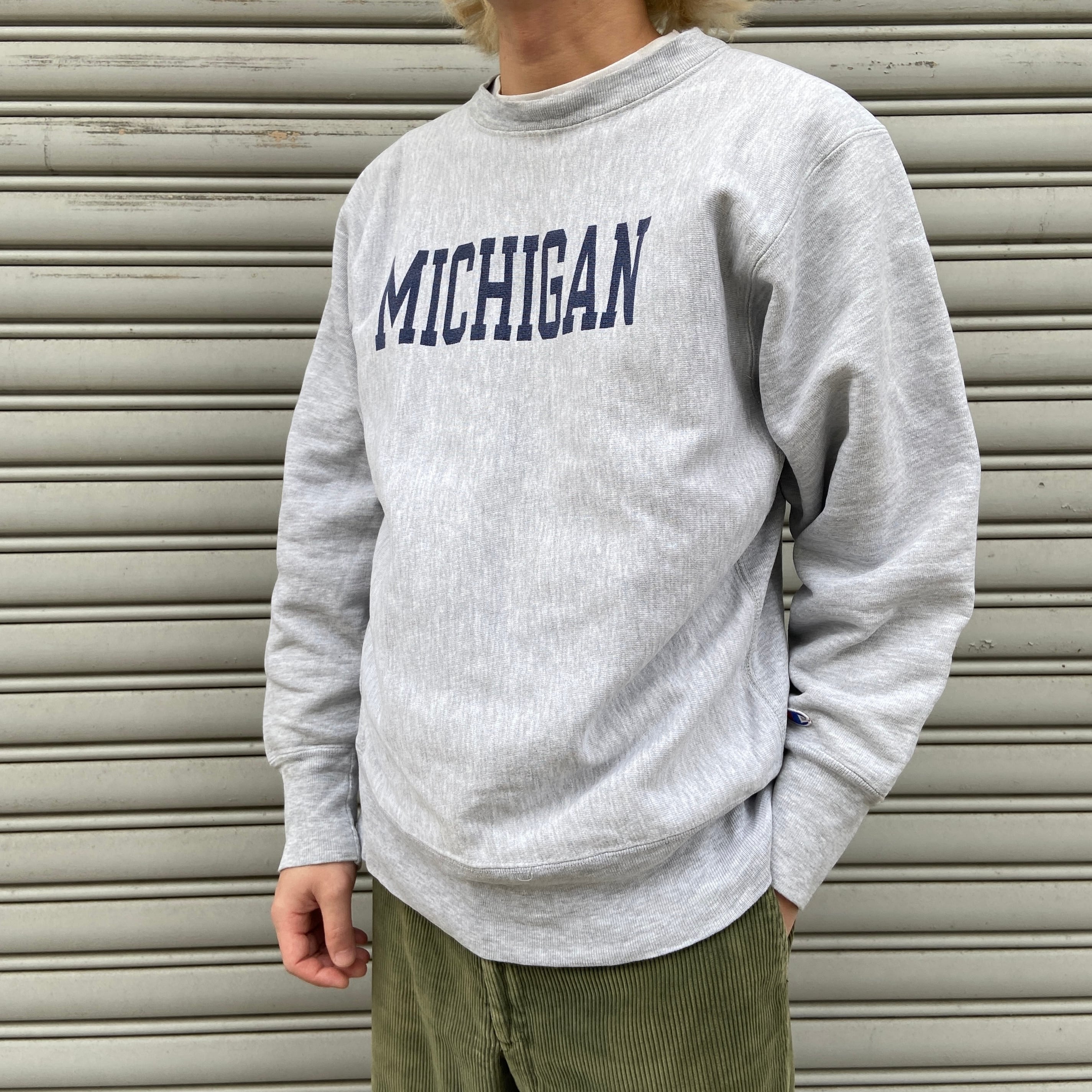 80s USA製 チャンピオン リバースウィーブ カレッジ 染み込みプリント