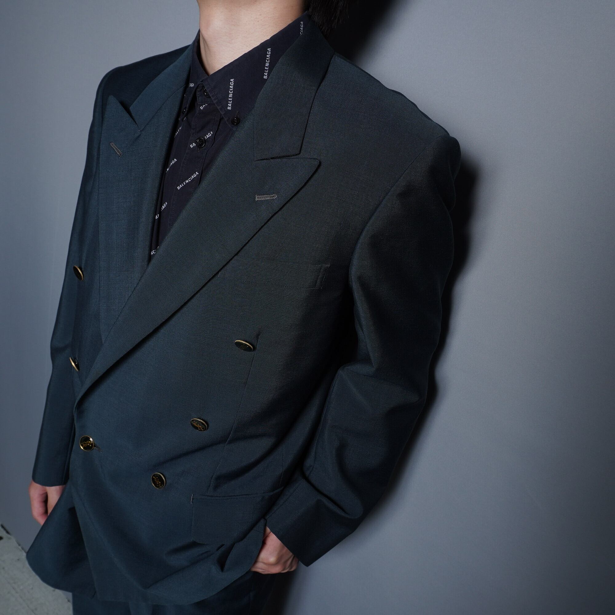 YSLヴィンテージネクタイ × ダブルスーツ 成人式卒業式に映える上品