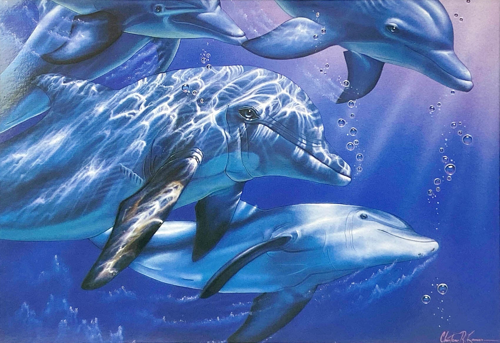 ラッセン ミニアート「ドルフィン エンバイロメント」額縁 2種展開