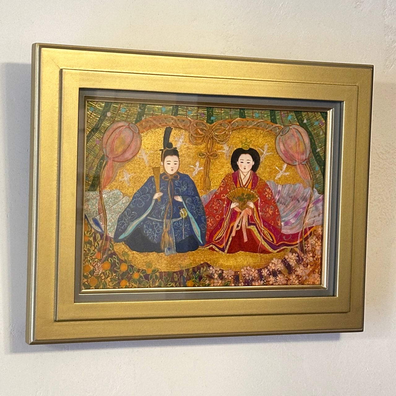 日本画のおひなさまSM号 | 「シナモン」小さなハープと絵画の販売