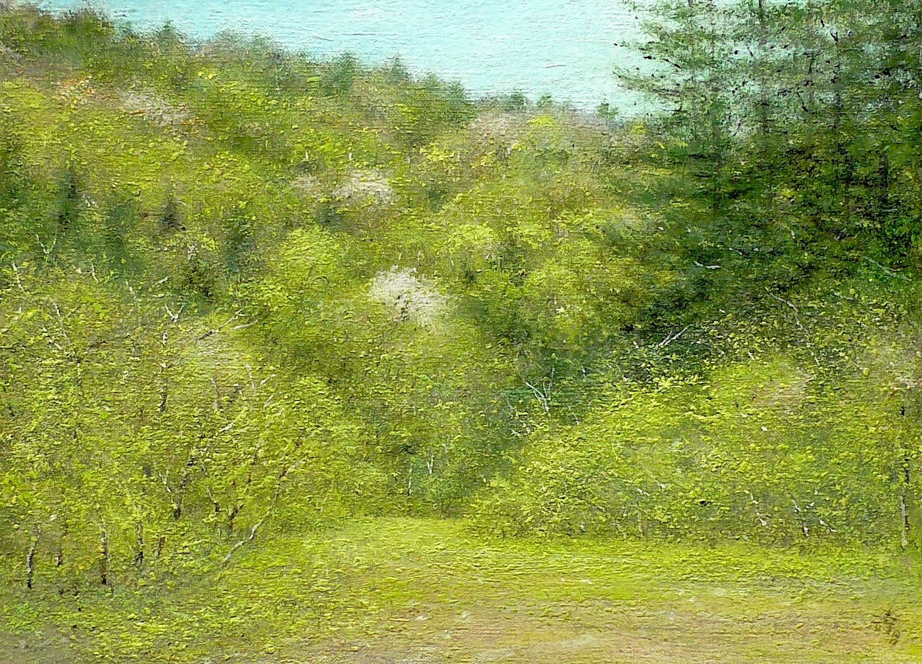 里山の春 F4 油彩（額入） | 森壽男の絵画