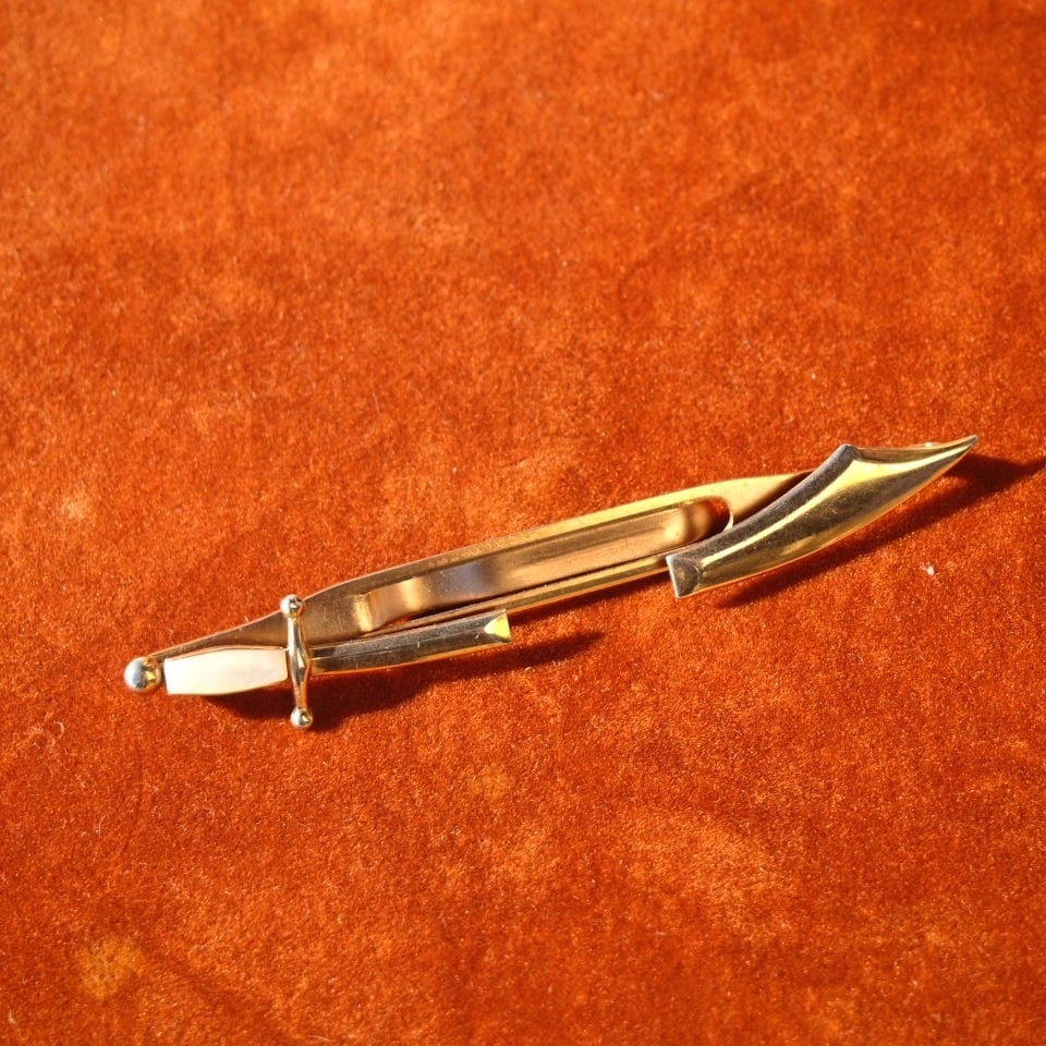 t*☆様 18K レトロなタイピン【m1521 骨董 ビンテージ ネクタイピン