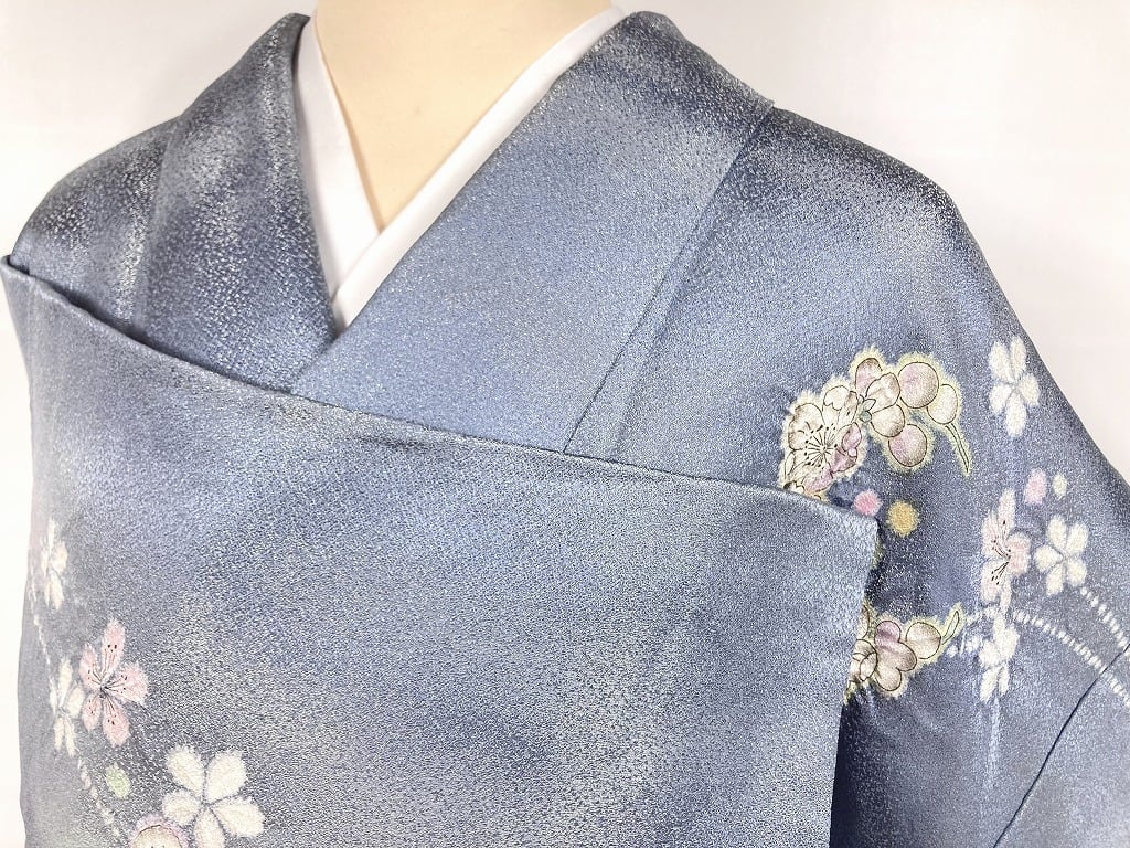 翠山工房 辻が花 絞り 銀通し 徳永憲峯 訪問着 正絹 空色 水色