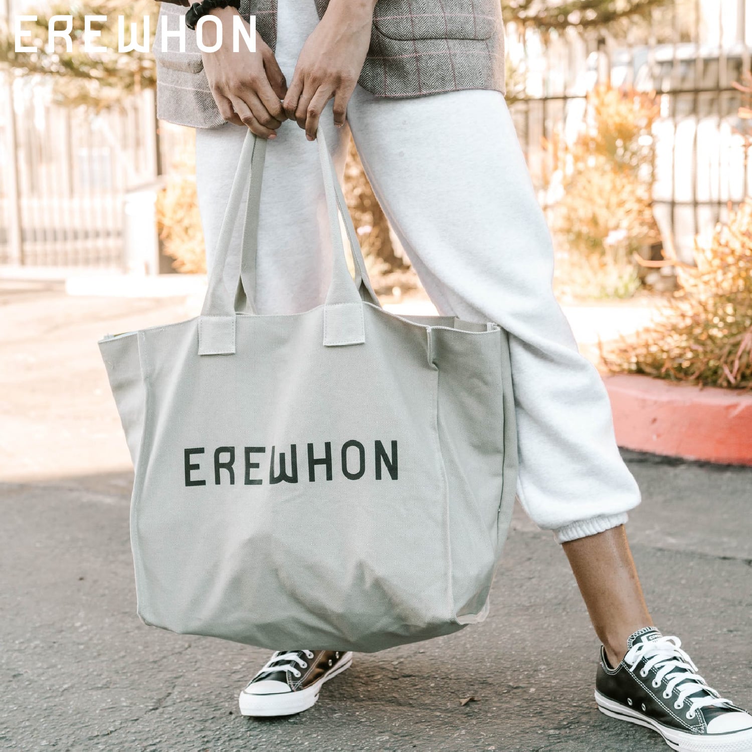 EREWHON エレウォン トートバッグ コットンバッグ グレー | Panipla