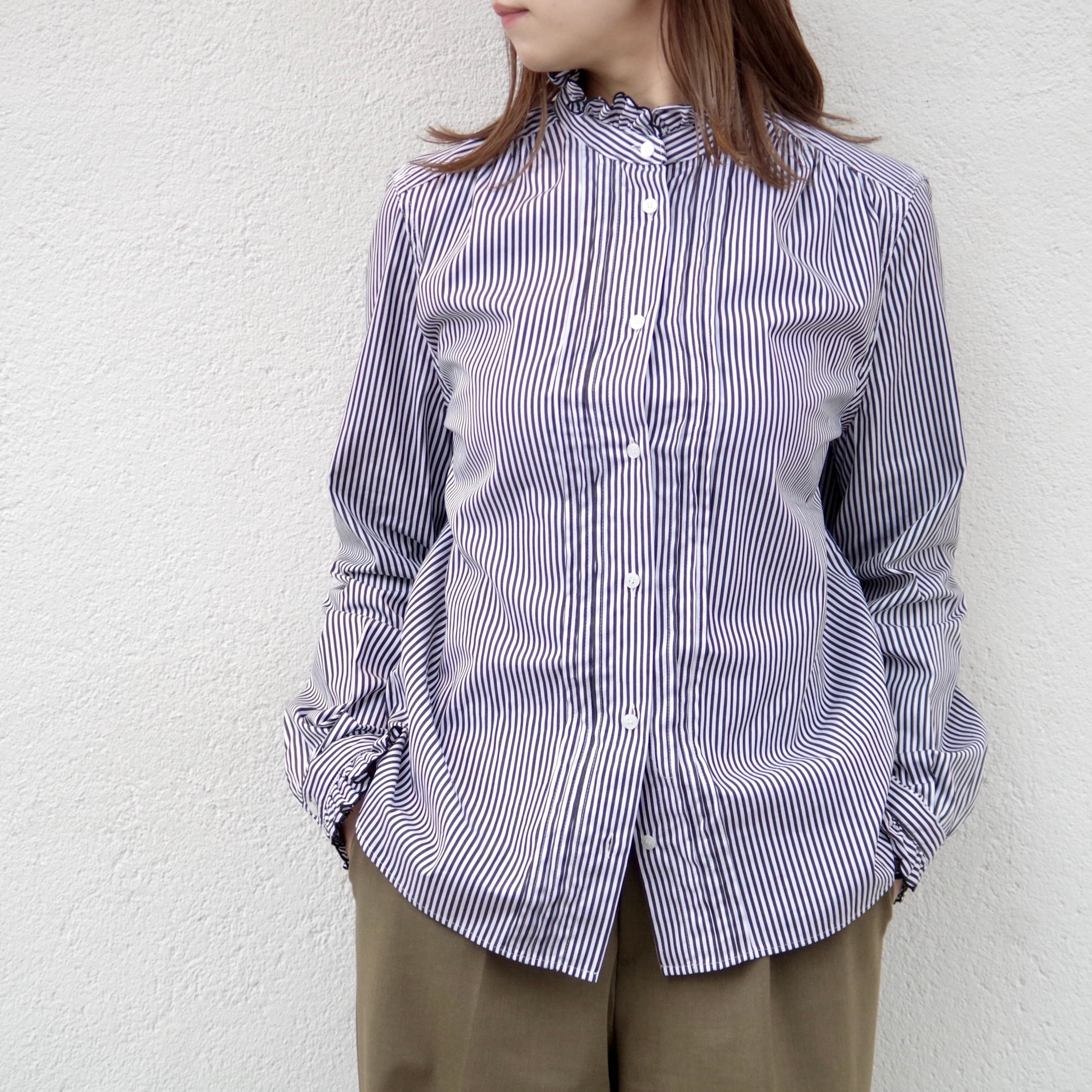 SINME スカラエンブロイダリーシャツ ピンストライプ（広） | 1F Store