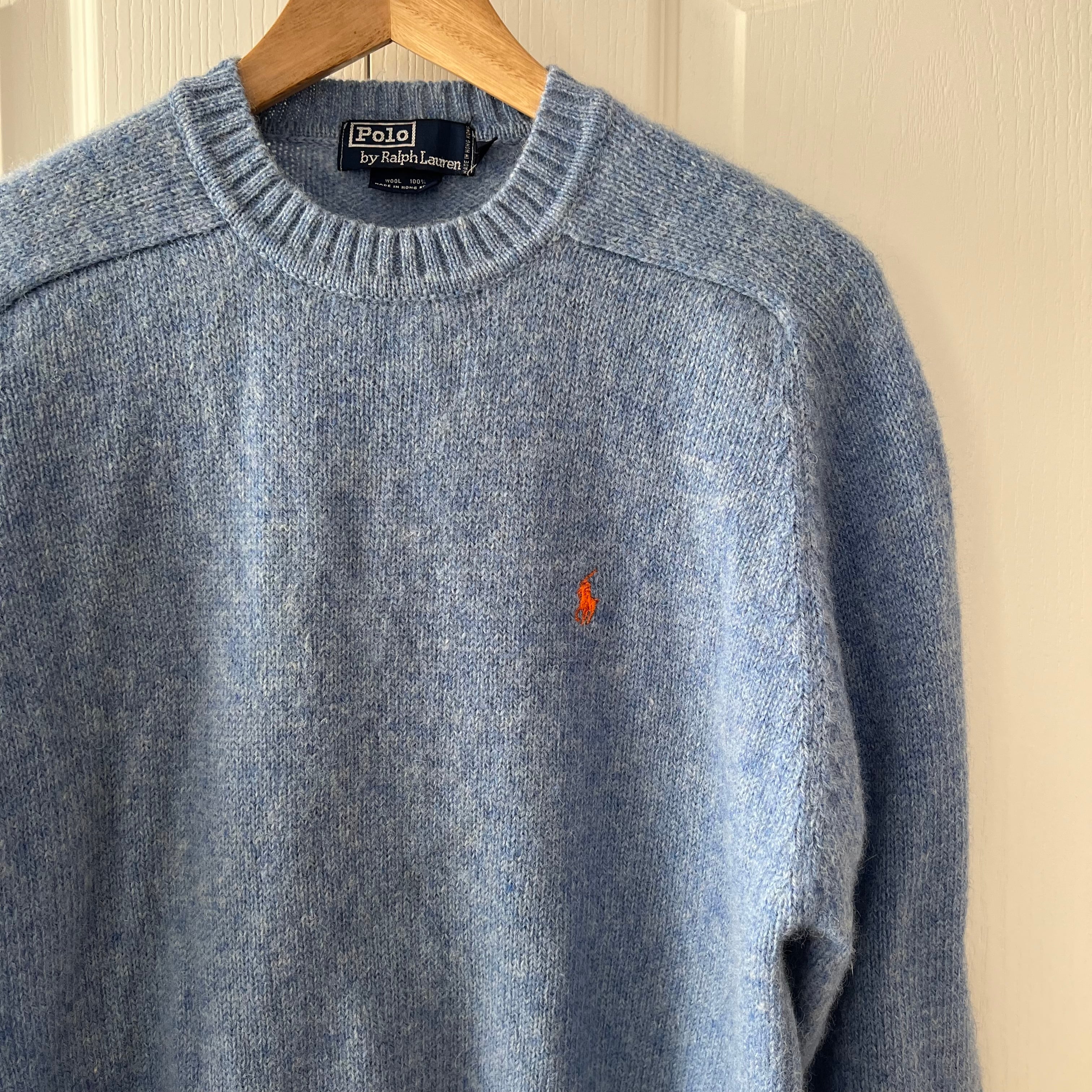 Ralph Lauren ラルフローレン ウール 100% ニット セーター L サックス