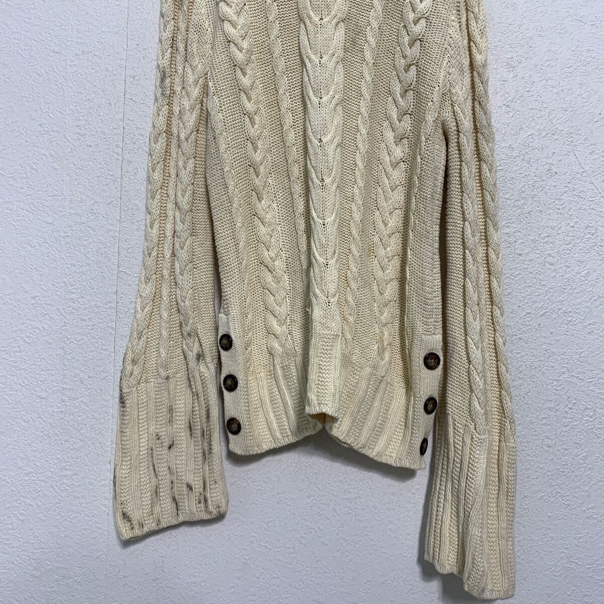 POLO RALPH LAUREN コットン ケーブルニット セーター M アイボリー